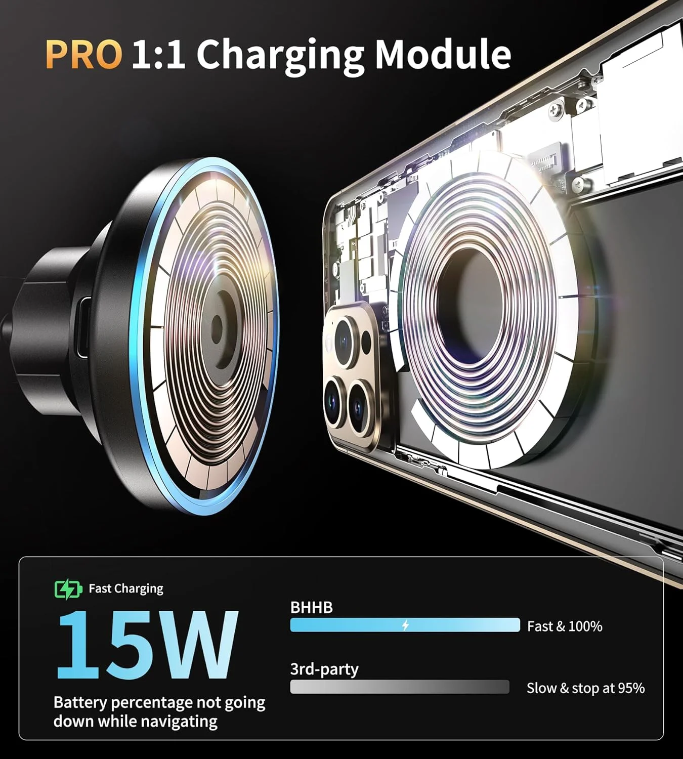 پایه نگهدارنده گوشی مغناطیسی BHHB برای شارژر خودرو، [به روز شده 2024] شارژر بی سیم مغناطیسی 15 واتی 2 در 1، مناسب برای شارژر خودرو Magsafe، پایه نگهدارنده گوشی دریچه/داشبورد برای سری آیفون 16 15 14 13 12 (فیروزه ای)