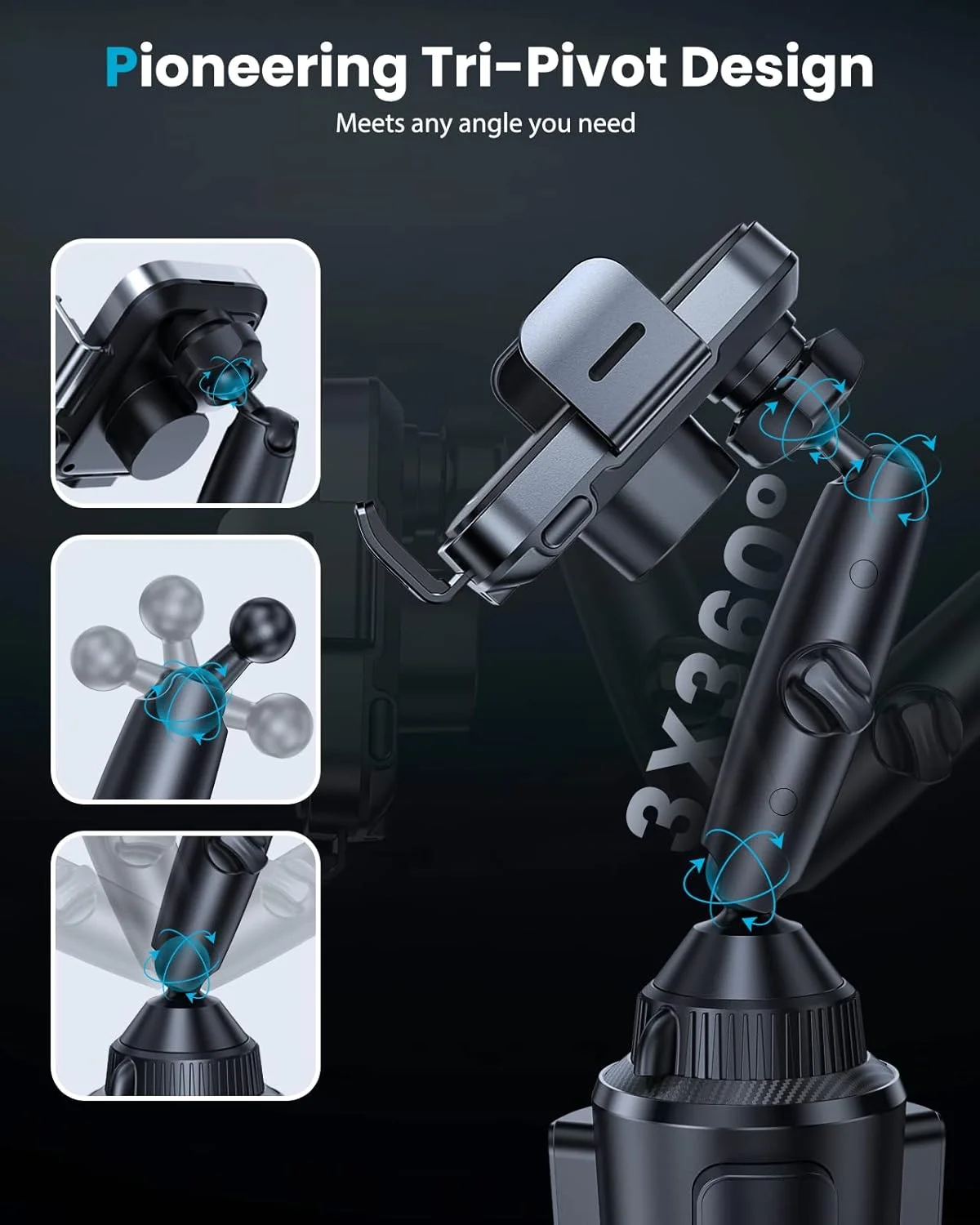 شارژر بیسیم دو سیمپیچ APPS2Car، شارژ سریع 15 واتی با گیره اتوماتیک، پایه نگهدارنده فنجانی، پایه نگهدارنده گوشی با قابلیت تنظیم ارتفاع و زاویه برای آیفون 16 15 14 13، سامسونگ، الجی و غیره شارژر بیسیم دو سیمپیچ APPS2Car، شارژ سریع 15 واتی با گیره اتوماتیک، پایه نگهدارنده فنجانی، پایه نگهدارنده گوشی با قابلیت تنظیم ارتفاع و زاویه برای آیفون 16 15 14 13، سامسونگ، الجی و غیره