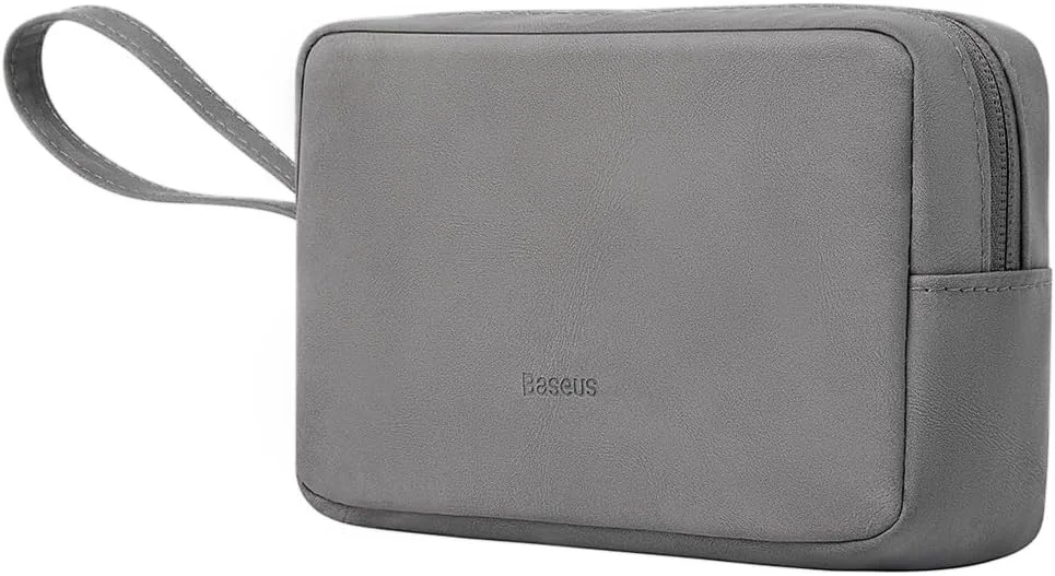 کیف هارد اکسترنال بیسوس، کیف چرمی نگهداری، کیف سازمان دهنده چند لایه، کیف حمل لوازم سفر برای کابل USB، هدفون، پاوربانک
