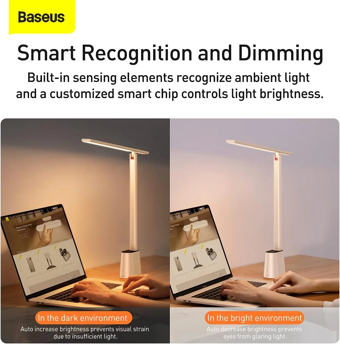 چراغ مطالعه LED بیسوس با قابلیت تنظیم خودکار نور، چراغ رومیزی محافظ چشم، کنترل لمسی، روشنایی گسترده 47 اینچی، 250 لومن، 5 وات، 3 حالت رنگی برای خانه، دفتر کار، اتاق نشیمن، اتاق خواب، نقاشی (سفید) چراغ مطالعه LED بیسوس با قابلیت تنظیم خودکار نور، چراغ رومیزی محافظ چشم، کنترل لمسی، روشنایی گسترده 47 اینچی، 250 لومن، 5 وات، 3 حالت رنگی برای خانه، دفتر کار، اتاق نشیمن، اتاق خواب، نقاشی (سفید)