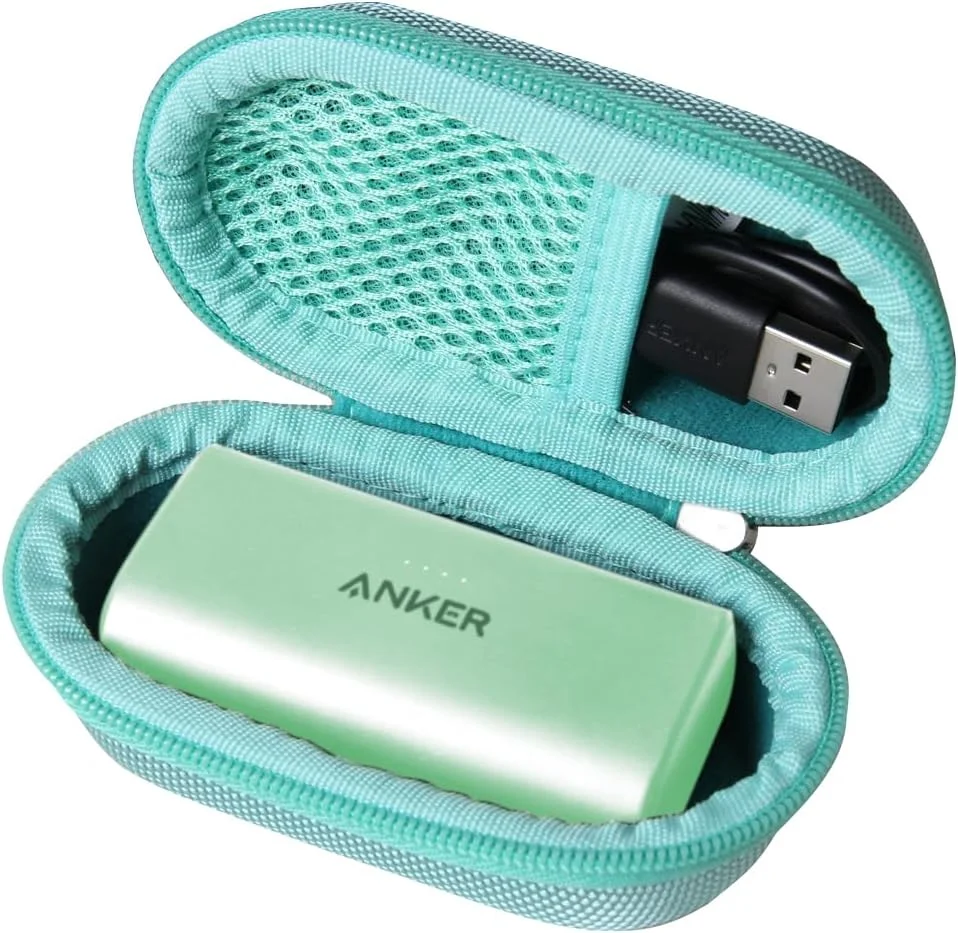 کیف حمل سخت Anleo برای پاور بانک قابل حمل Anker A1645 Nano Power Bank 5,000mAh 12W (سبز)