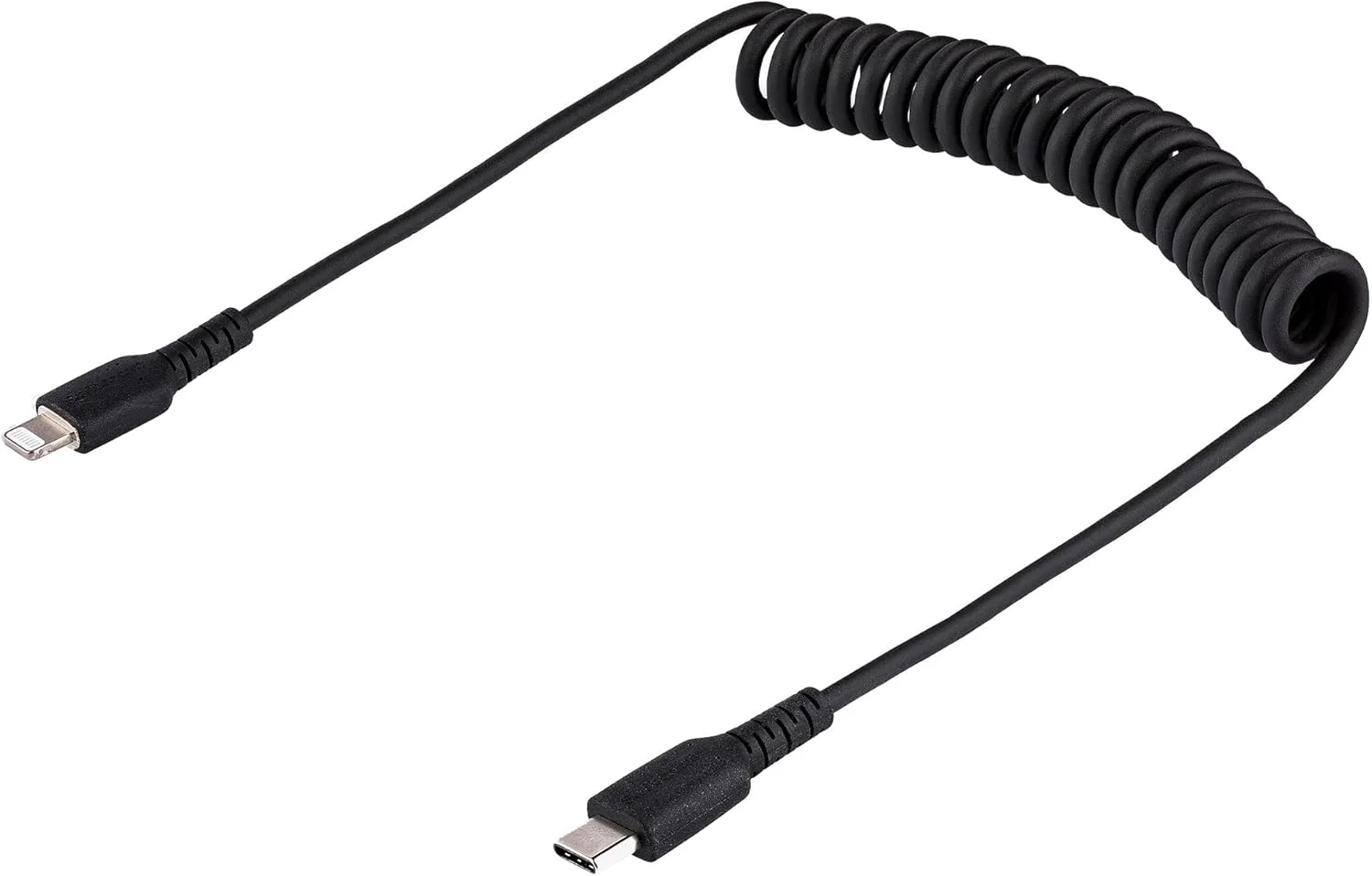 کابل لایتنینگ به USB-C یک متری (3 فوتی) StarTech.com، دارای گواهی MFi، کابل شارژ آیفون فنری، مشکی، ژاکت TPE بادوام با الیاف آرامید، کابل لایتنینگ فنری سنگین کابل لایتنینگ به USB-C یک متری (3 فوتی) StarTech.com، دارای گواهی MFi، کابل شارژ آیفون فنری، مشکی، ژاکت TPE بادوام با الیاف آرامید، کابل لایتنینگ فنری سنگین