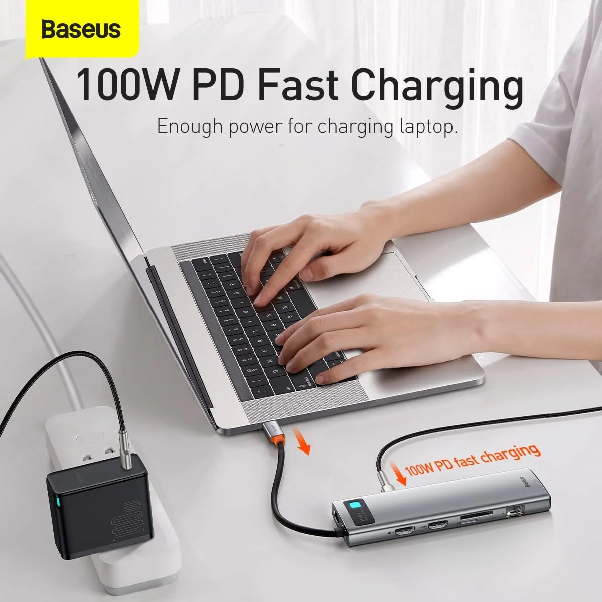 هاب USB C 11 در 1 بیسوس، ایستگاه داکینگ با انتقال داده 5 گیگابیت بر ثانیه، 3 پورت USB 3.0، خروجی HDMI 4K@60Hz Type C، شارژ سریع PD 100W، اترنت گیگابیتی، VGA، کارت خوان SD/TF، جک 3.5 میلی متری برای آیفون 15 پرو مکس، مک بوک هاب USB C 11 در 1 بیسوس، ایستگاه داکینگ با انتقال داده 5 گیگابیت بر ثانیه، 3 پورت USB 3.0، خروجی HDMI 4K@60Hz Type C، شارژ سریع PD 100W، اترنت گیگابیتی، VGA، کارت خوان SD/TF، جک 3.5 میلی متری برای آیفون 15 پرو مکس، مک بوک