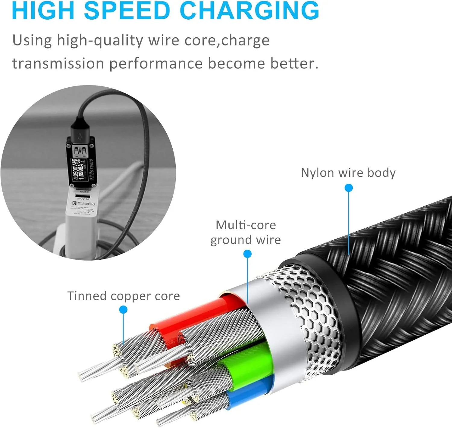 کابل شارژ چندگانه 2 عددی، کابل شارژر چند منظوره 2 متری 4 در 1، کابل شارژ USB جهانی به Type-C/Micro USB، کابل شارژ سریع سازگار با تلفن های همراه و موارد دیگر کابل شارژ چندگانه 2 عددی، کابل شارژر چند منظوره 2 متری 4 در 1، کابل شارژ USB جهانی به Type-C/Micro USB، کابل شارژ سریع سازگار با تلفن های همراه و موارد دیگر
