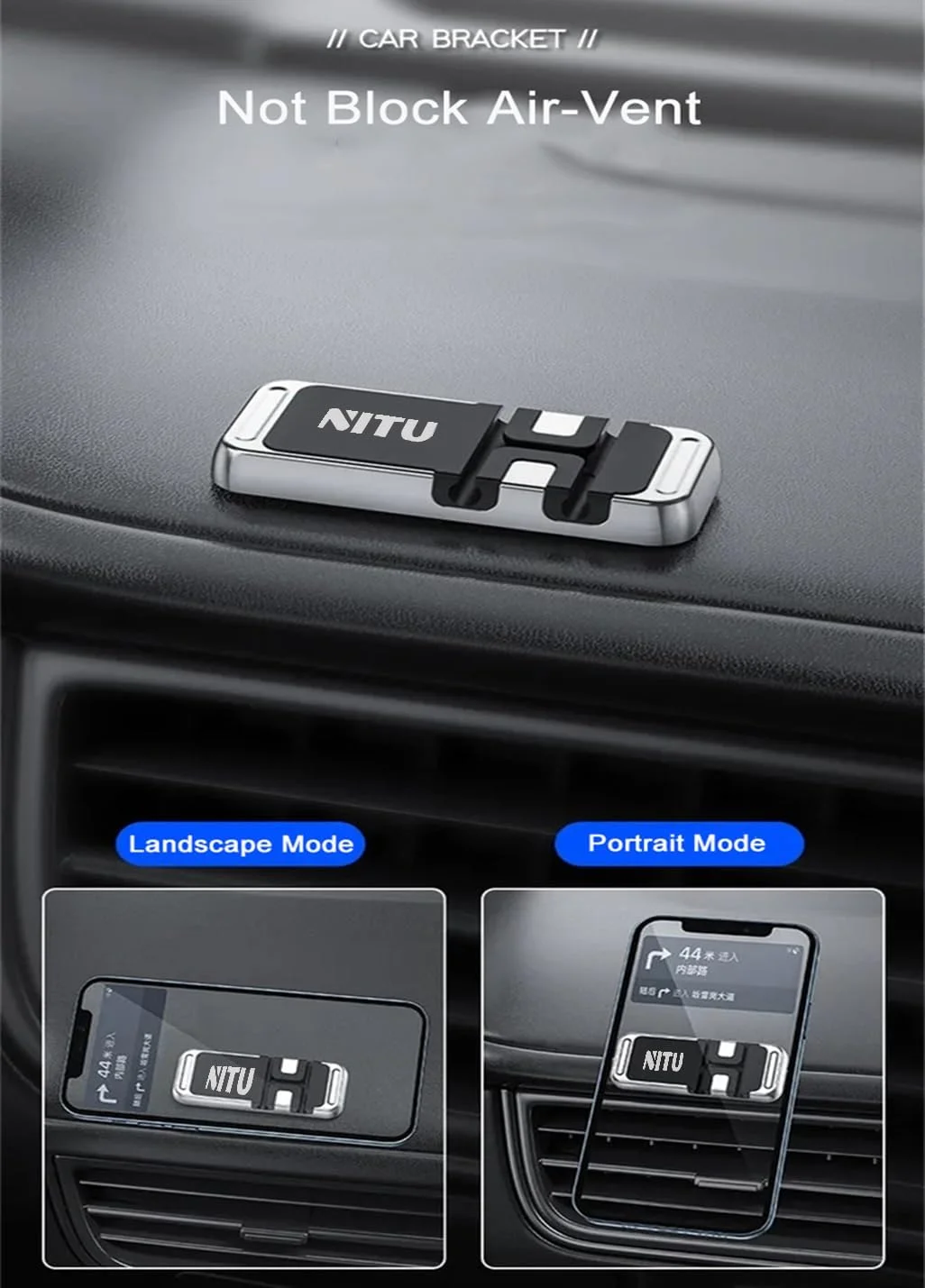 نگهدارنده مغناطیسی گوشی NITU برای گوشی در خودرو، پایه کوچک قابل حمل با آهنربای قوی، نگهدارنده موبایل داشبورد خودرو GPS