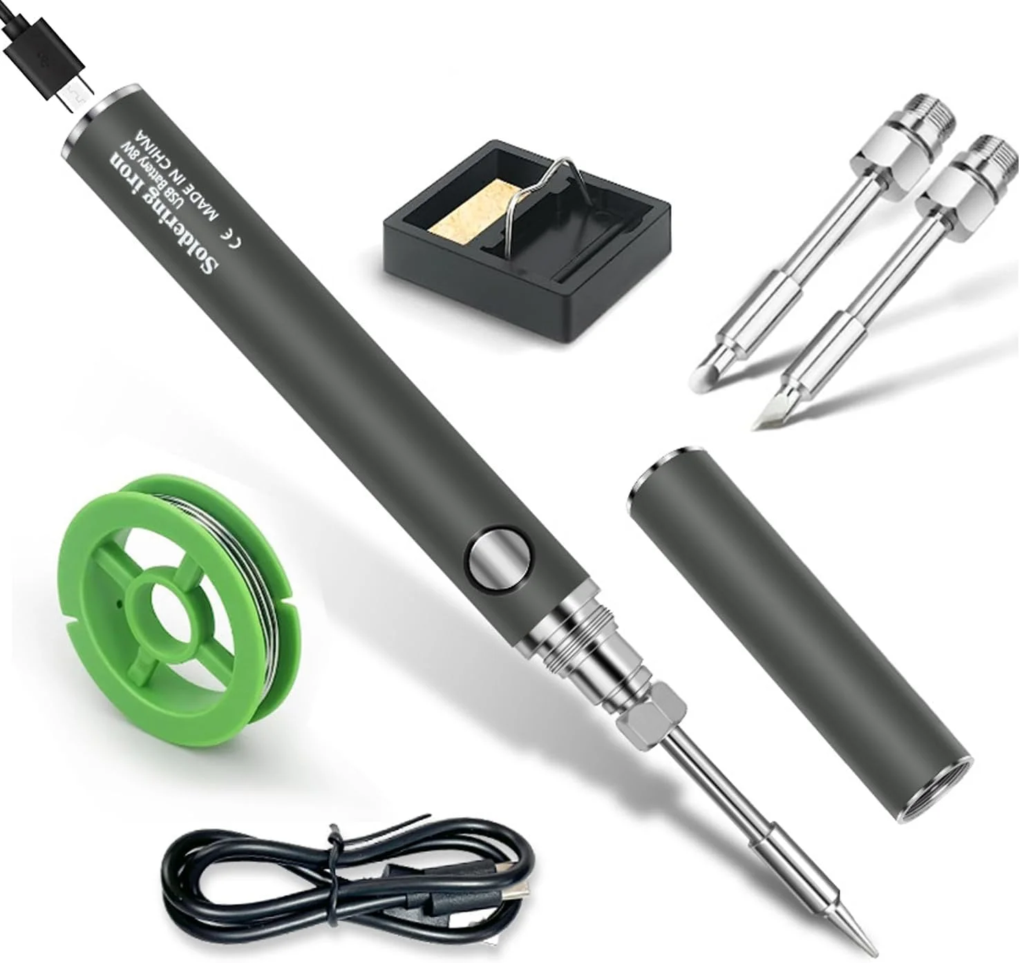 کیت هویه کاری KASTWAVE، ابزار هویه کاری بی سیم، قلم ابزار جوشکاری الکترونیکی قابل تنظیم دما با 3 نوک قابل تعویض برای تعمیر لوازم خانگی