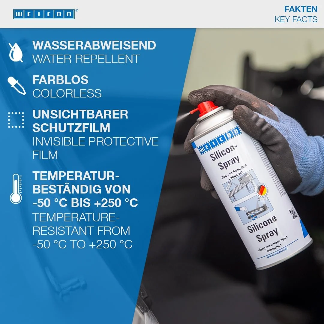 اسپری سیلیکون WEICON | 400 میلی لیتر | روان کننده، جدا کننده، محافظ و محصول مراقبتی اسپری سیلیکون WEICON | 400 میلی لیتر | روان کننده، جدا کننده، محافظ و محصول مراقبتی