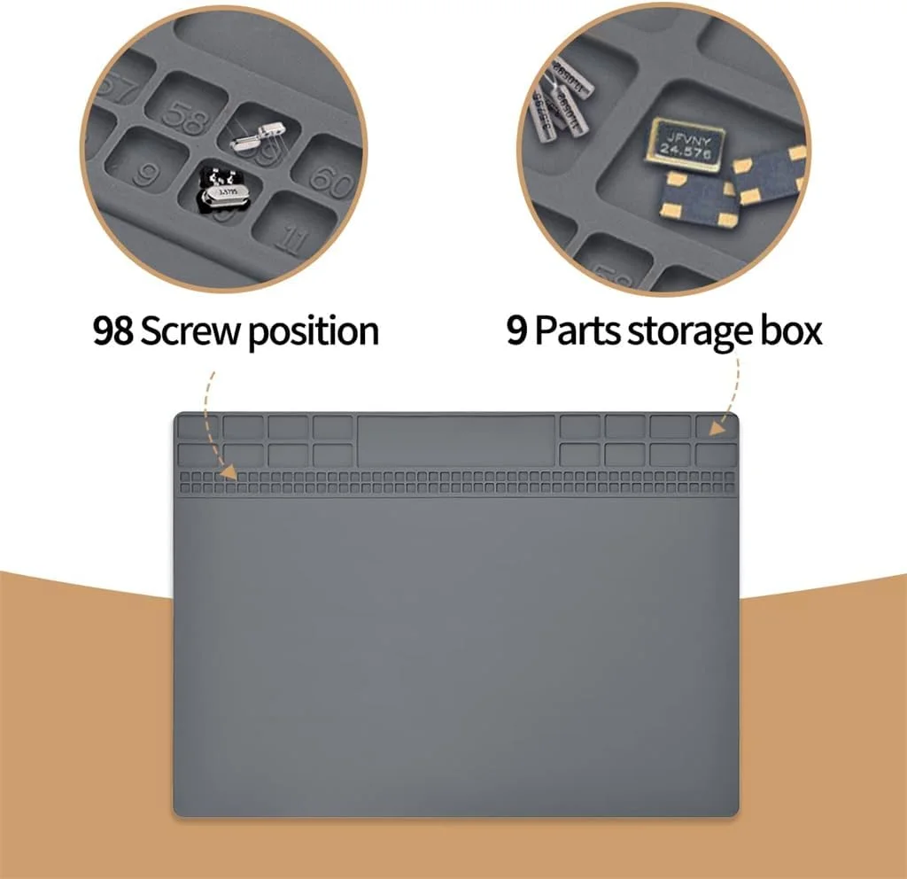 پد تعمیرات سیلیکونی مقاوم در برابر حرارت KASTWAVE، مناسب برای لحیم کاری، الکترونیک و تعمیرات کامپیوتر