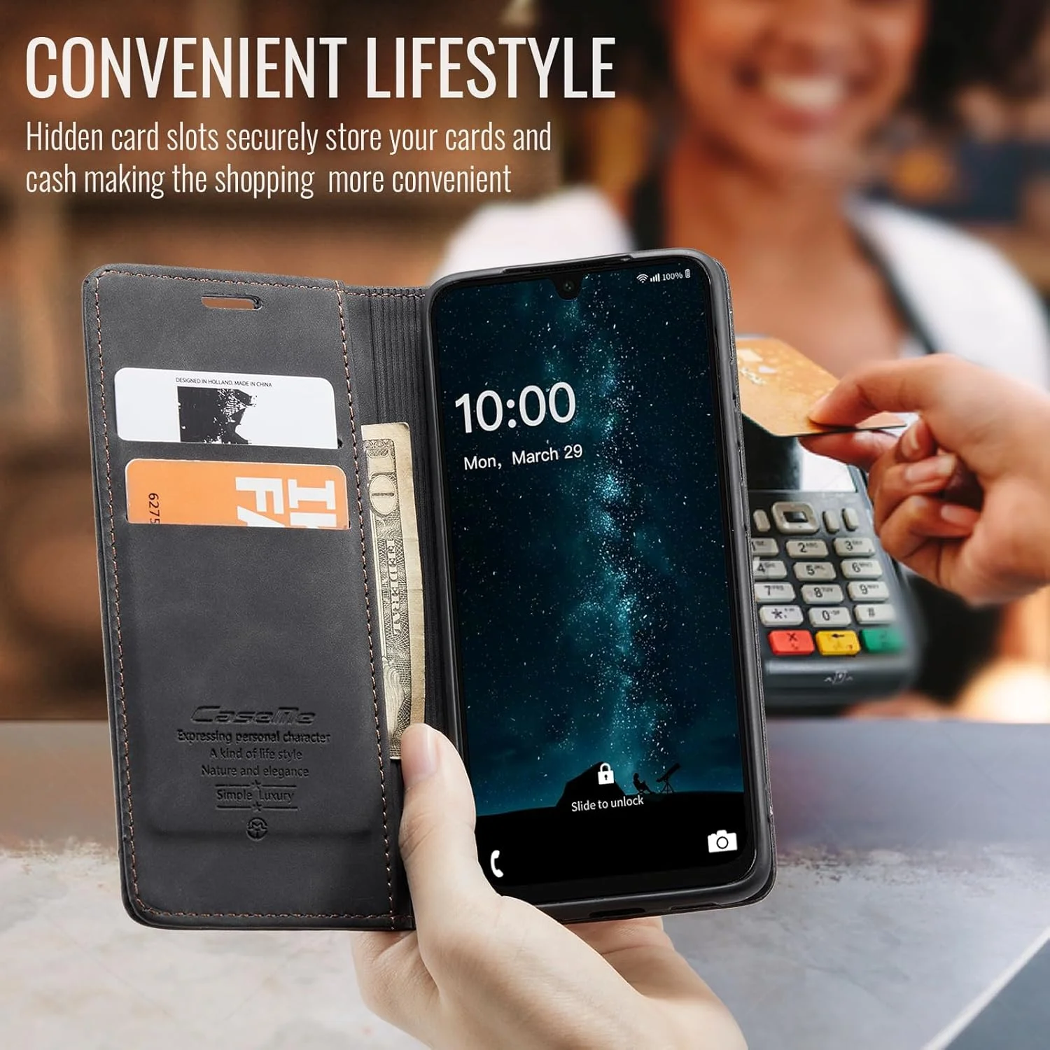 کیف پول چرمی سازگار با گوشی سامسونگ گلکسی A16 5G، دارای جای کارت اعتباری با محافظ RFID، کاور محافظ ضد ضربه تاشو، مناسب برای آقایان و بانوان (مشکی) کیف پول چرمی سازگار با گوشی سامسونگ گلکسی A16 5G، دارای جای کارت اعتباری با محافظ RFID، کاور محافظ ضد ضربه تاشو، مناسب برای آقایان و بانوان (مشکی)