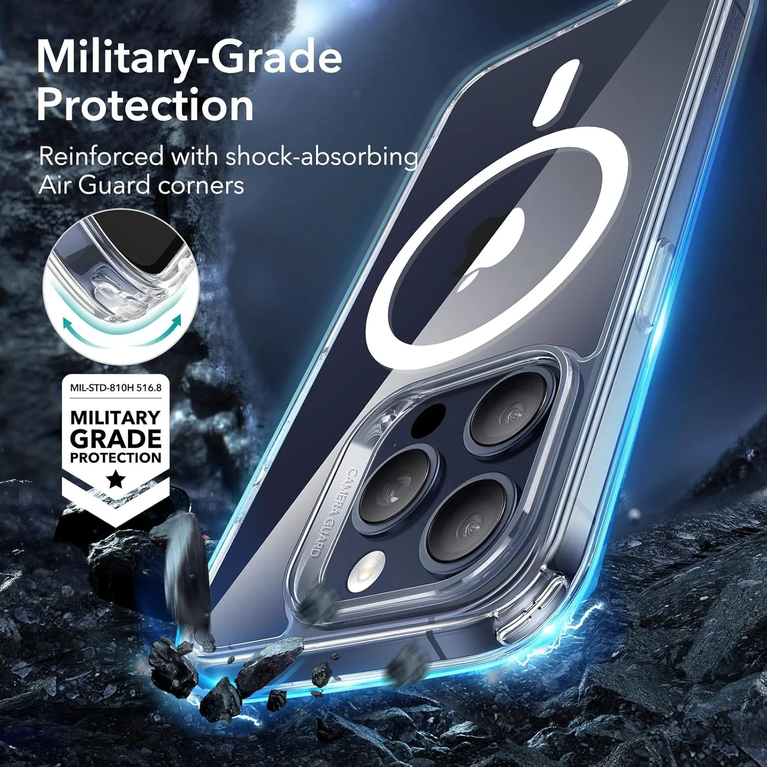 قاب محافظ آیفون 15 پرو مکس ای اس آر، سازگار با MagSafe، محافظت درجه نظامی، مقاوم در برابر زرد شدن، پشت ضد خش، کاور مغناطیسی گوشی برای آیفون 15 پرو مکس، سری کلاسیک، شفاف قاب محافظ آیفون 15 پرو مکس ای اس آر، سازگار با MagSafe، محافظت درجه نظامی، مقاوم در برابر زرد شدن، پشت ضد خش، کاور مغناطیسی گوشی برای آیفون 15 پرو مکس، سری کلاسیک، شفاف