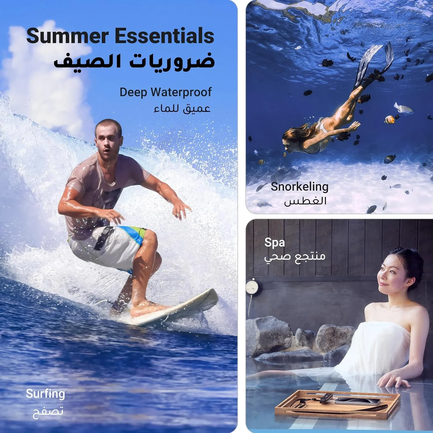 کیف ضد آب گوشی UGREEN، دارای گواهی IPX8 تا عمق 30 متر، مناسب برای گوشی های تا 7.2 اینچ، سازگار با سری iPhone 17/16/15/14، S24 S25 Ultra، بسته 2 عددی