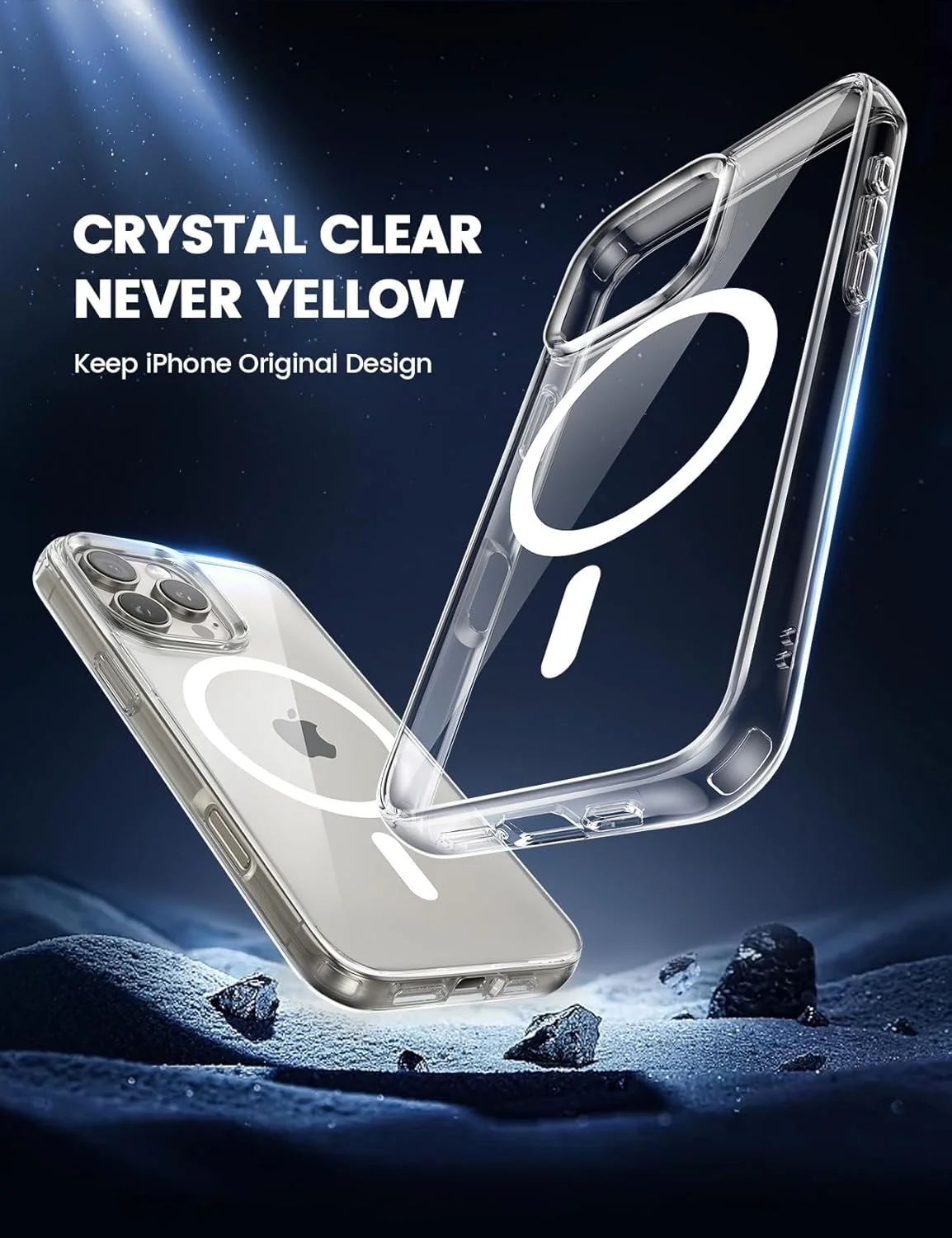 کاور محافظ گوشی آیفون 16 پرو Lamicall Mag Safe [فوق العاده شفاف و ضد زردی] [مقاوم در برابر سقوط در سطح نظامی] مقاوم در برابر خراش، محافظ صفحه نمایش و لنز، مغناطیسی قوی تر، فقط برای کاور آیفون 16 پرو