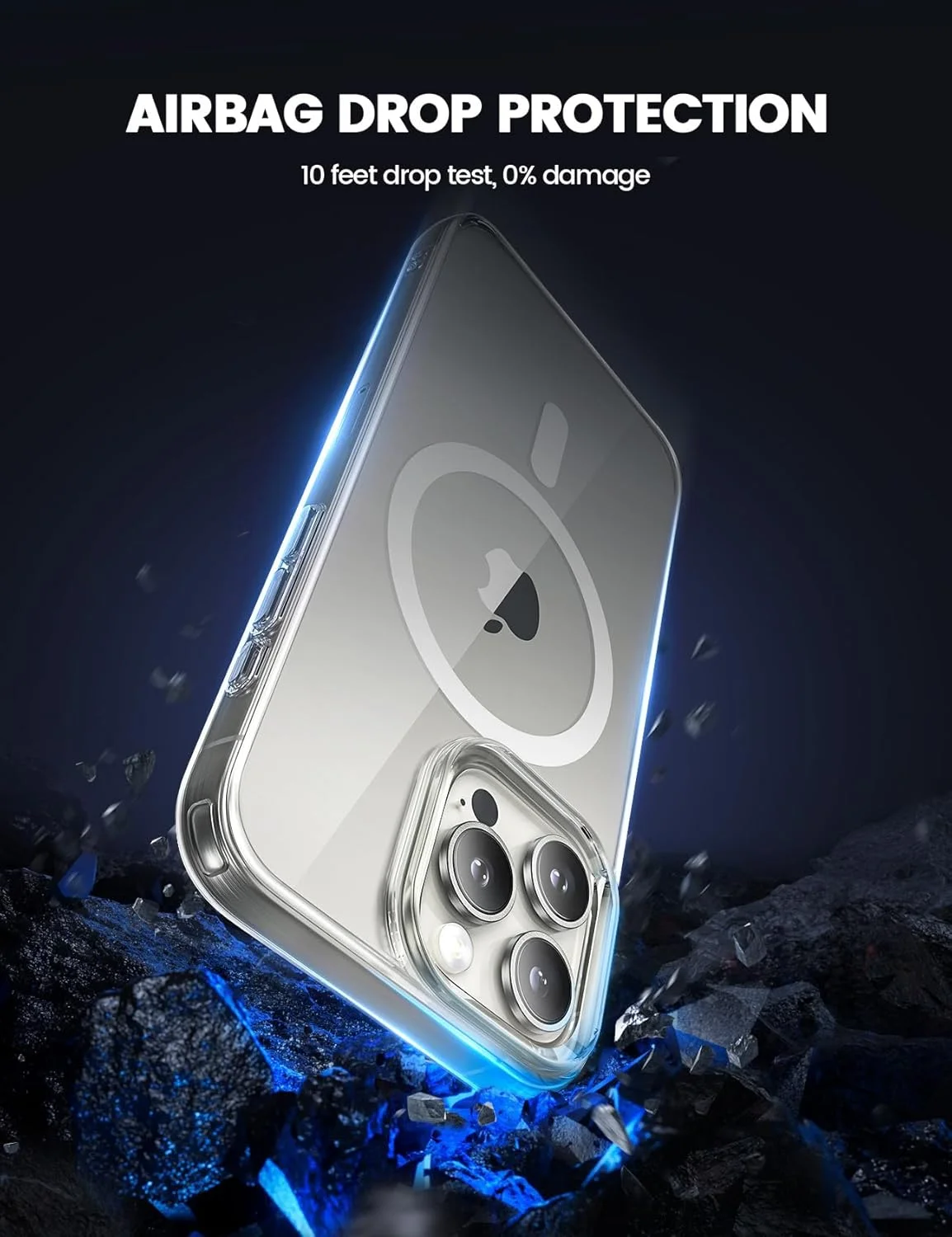 کاور محافظ گوشی آیفون 16 پرو Lamicall Mag Safe [فوق العاده شفاف و ضد زردی] [مقاوم در برابر سقوط در سطح نظامی] مقاوم در برابر خراش، محافظ صفحه نمایش و لنز، مغناطیسی قوی تر، فقط برای کاور آیفون 16 پرو