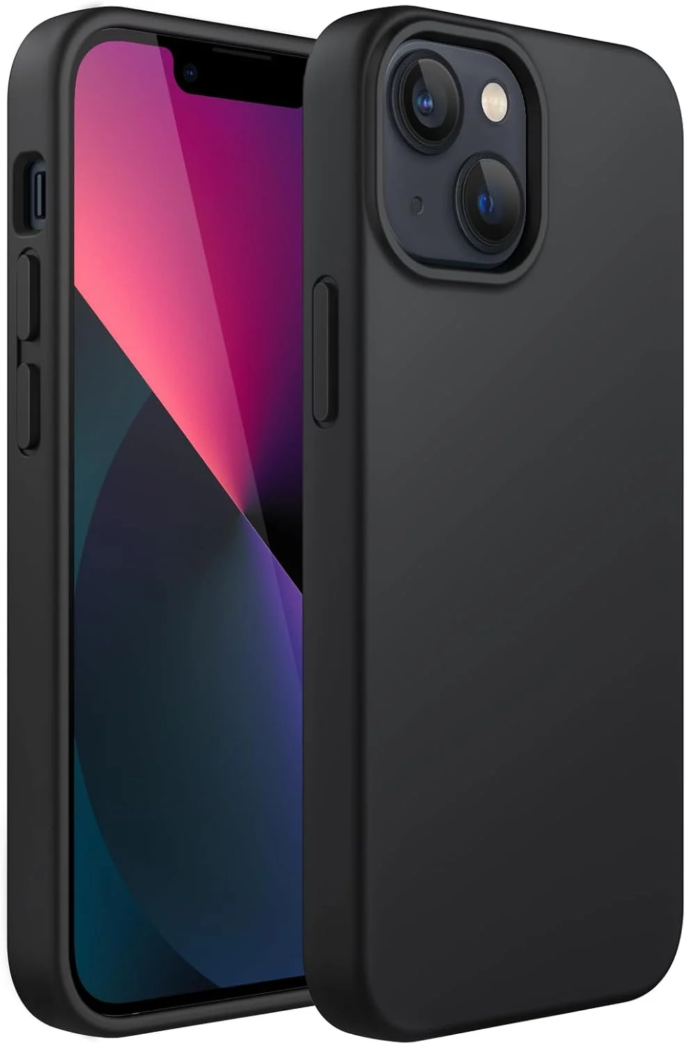 کاور سیلیکونی JETech برای آیفون 13 6.1 اینچی، کاور محافظ تمام بدنه با بافت نرم و لطیف، ضد ضربه با پوشش داخلی میکروفایبر (مشکی)