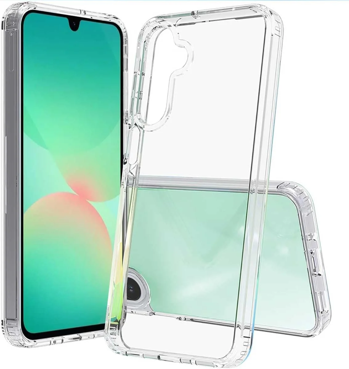 قاب محافظ شفاف ترکیبی T Tersely سازگار با سامسونگ گلکسی A26 4G/5G - فناوری TPU + پلی کربنات، ضد زردی، سازگار با شارژ بی سیم، قاب محافظ، پوشش ضربه گیر ضد ضربه