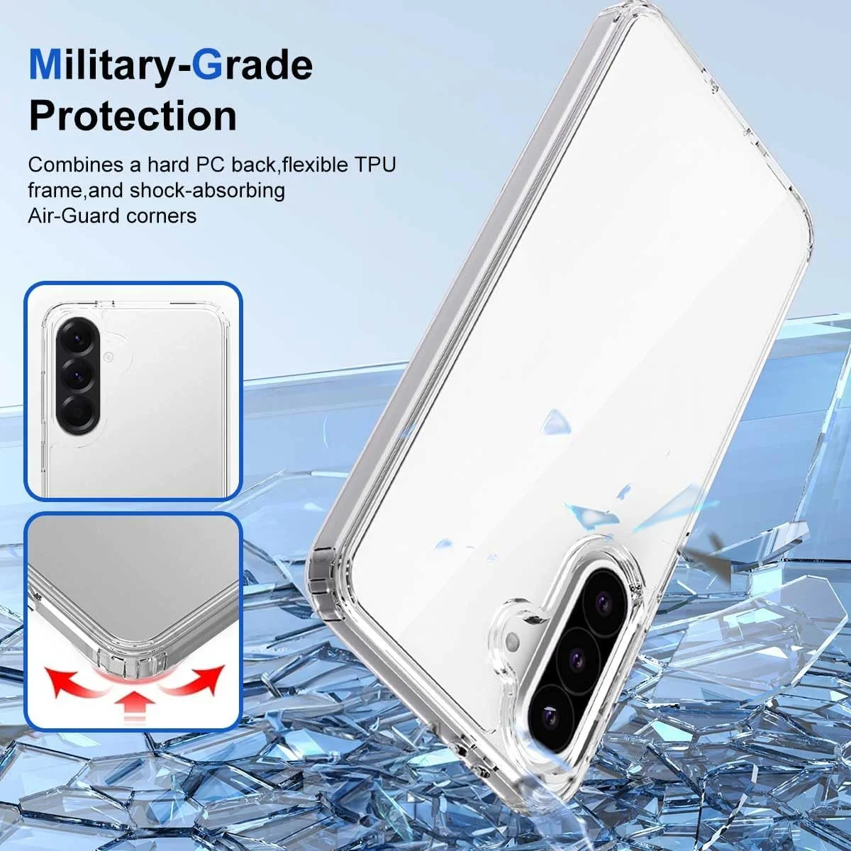 قاب محافظ شفاف ترکیبی T Tersely سازگار با سامسونگ گلکسی A26 4G/5G - فناوری TPU + پلی کربنات، ضد زردی، سازگار با شارژ بی سیم، قاب محافظ، پوشش ضربه گیر ضد ضربه قاب محافظ شفاف ترکیبی T Tersely سازگار با سامسونگ گلکسی A26 4G/5G - فناوری TPU + پلی کربنات، ضد زردی، سازگار با شارژ بی سیم، قاب محافظ، پوشش ضربه گیر ضد ضربه