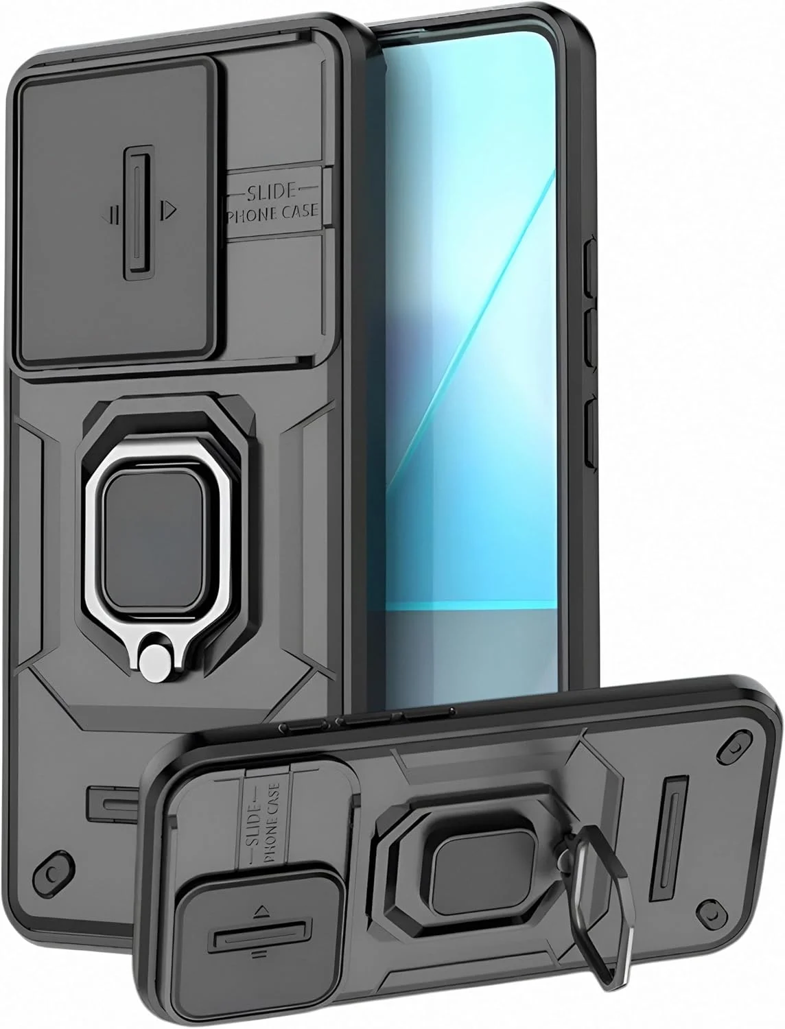 قاب گوشی موبایل سامسونگ S24 5G با پایه چرخان 360 درجه، پوشش کشویی دوربین، حلقه نگهدارنده مغناطیسی قوی، پوشش محافظ چند لایه برای سامسونگ S24 5G قاب گوشی موبایل سامسونگ S24 5G با پایه چرخان 360 درجه، پوشش کشویی دوربین، حلقه نگهدارنده مغناطیسی قوی، پوشش محافظ چند لایه برای سامسونگ S24 5G