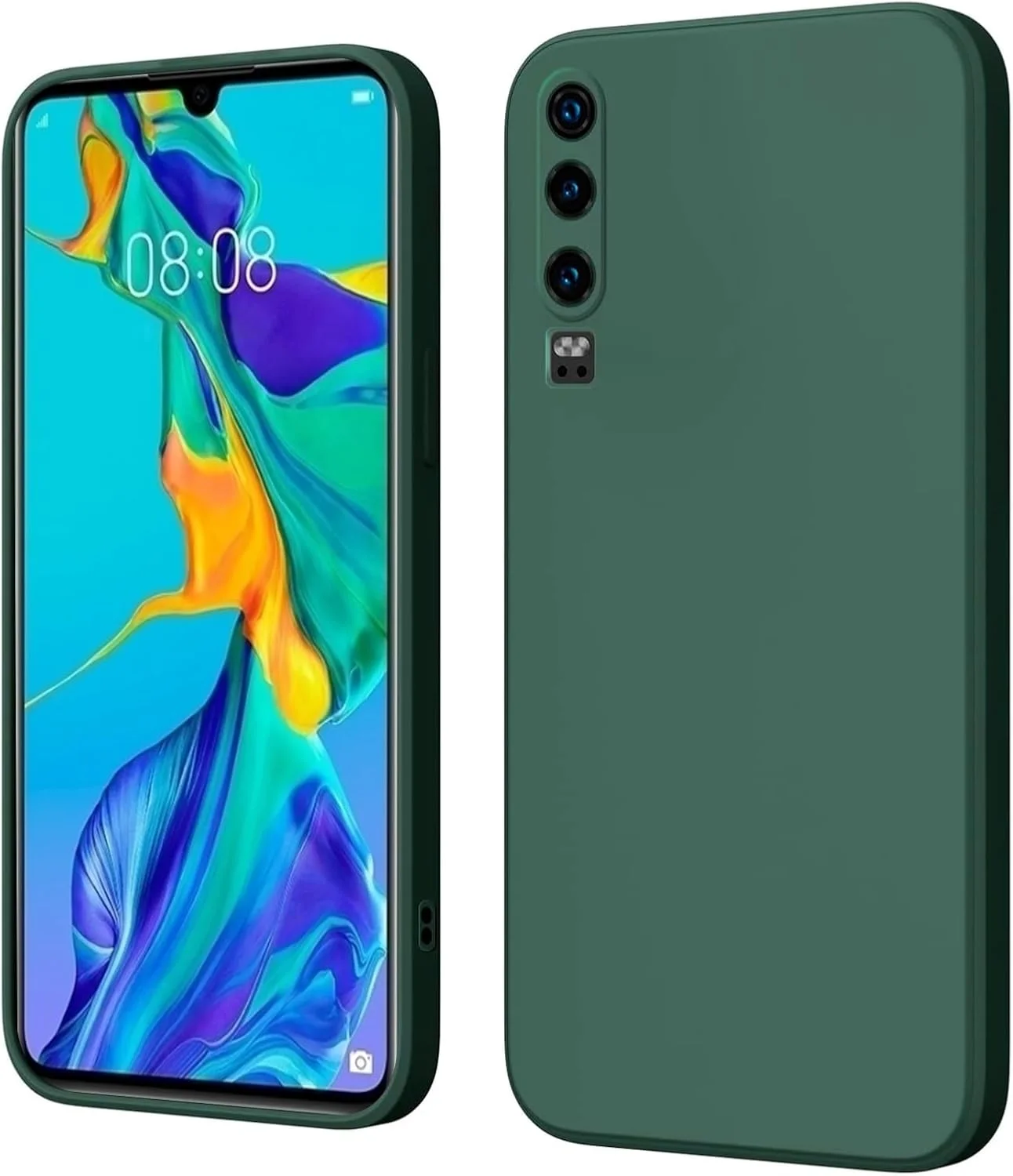 کاور سیلیکونی محافظ گوشی هواوی P30، نازک با محافظت از دوربین، داخلی نرم، باریک و انعطاف پذیر (مناسب برای هواوی P30 - سبز)