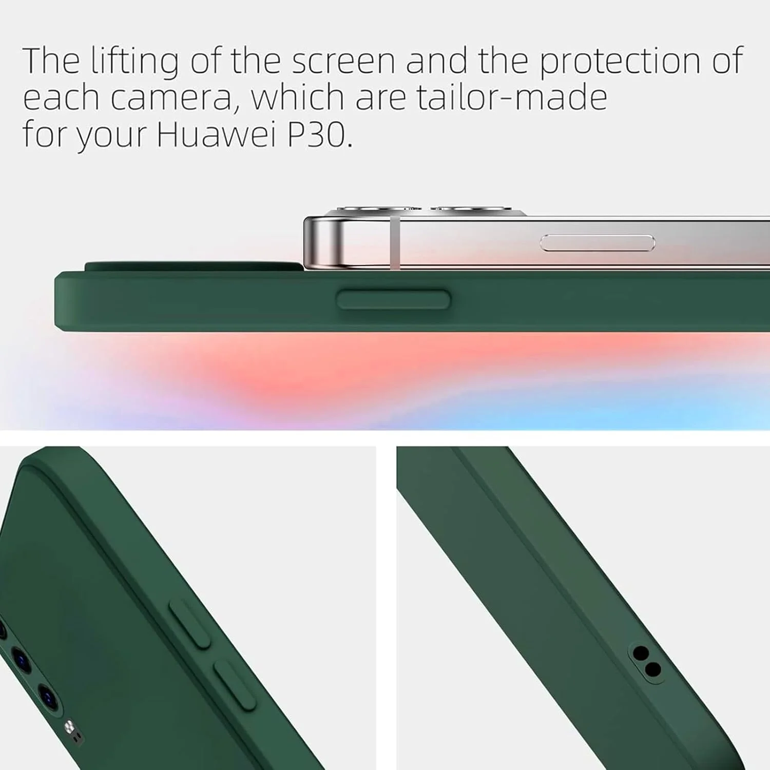 کاور سیلیکونی محافظ گوشی هواوی P30، نازک با محافظت از دوربین، داخلی نرم، باریک و انعطاف پذیر (مناسب برای هواوی P30 - سبز) کاور سیلیکونی محافظ گوشی هواوی P30، نازک با محافظت از دوربین، داخلی نرم، باریک و انعطاف پذیر (مناسب برای هواوی P30 - سبز)