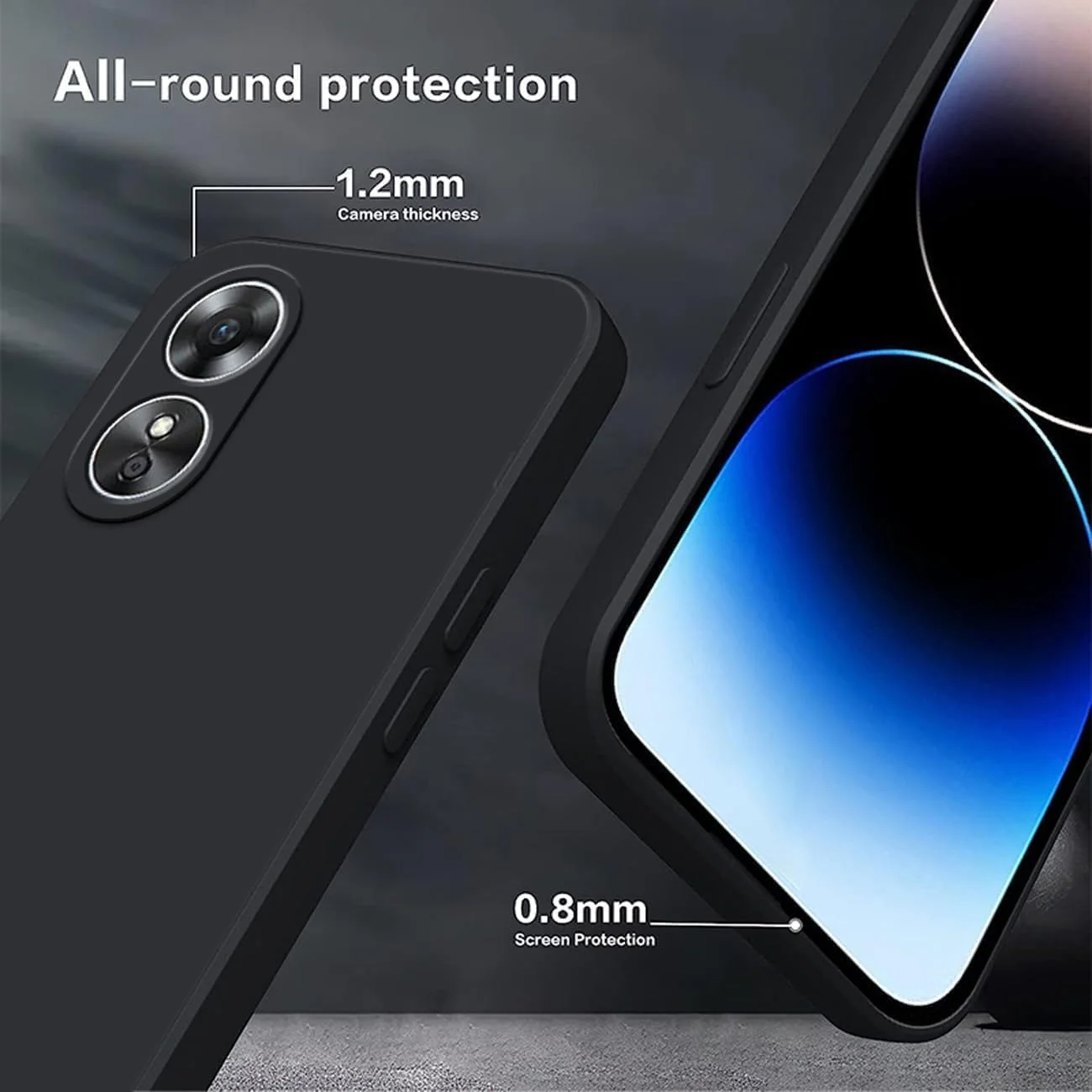 کاور سیلیکونی برای اوپو A58 4G، کاور ضربه گیر ژله ای مایع با پوشش داخلی میکروفیبر نرم، محافظ باریک و ضد ضربه برای اوپو A58 4G (مشکی) کاور سیلیکونی برای اوپو A58 4G، کاور ضربه گیر ژله ای مایع با پوشش داخلی میکروفیبر نرم، محافظ باریک و ضد ضربه برای اوپو A58 4G (مشکی)