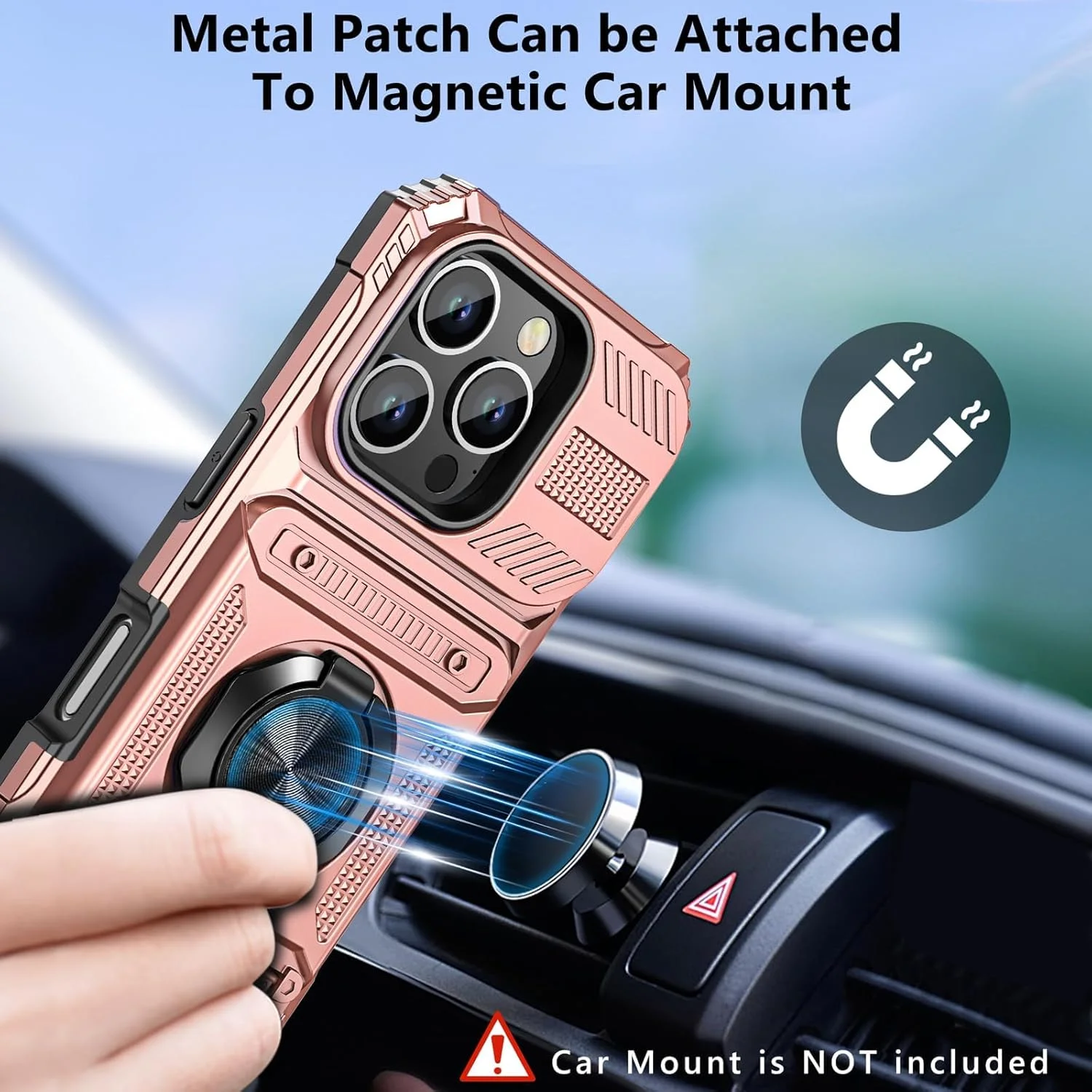 کیف پول کاست ویو مناسب برای آیفون 16 پرو، قاب محافظ سه لایه ضد ضربه با قابلیت نگهداری کارت و استند حلقه ای مغناطیسی 360 درجه، قاب دارای جای کارت مخفی دو لایه، رزگلد کیف پول کاست ویو مناسب برای آیفون 16 پرو، قاب محافظ سه لایه ضد ضربه با قابلیت نگهداری کارت و استند حلقه ای مغناطیسی 360 درجه، قاب دارای جای کارت مخفی دو لایه، رزگلد