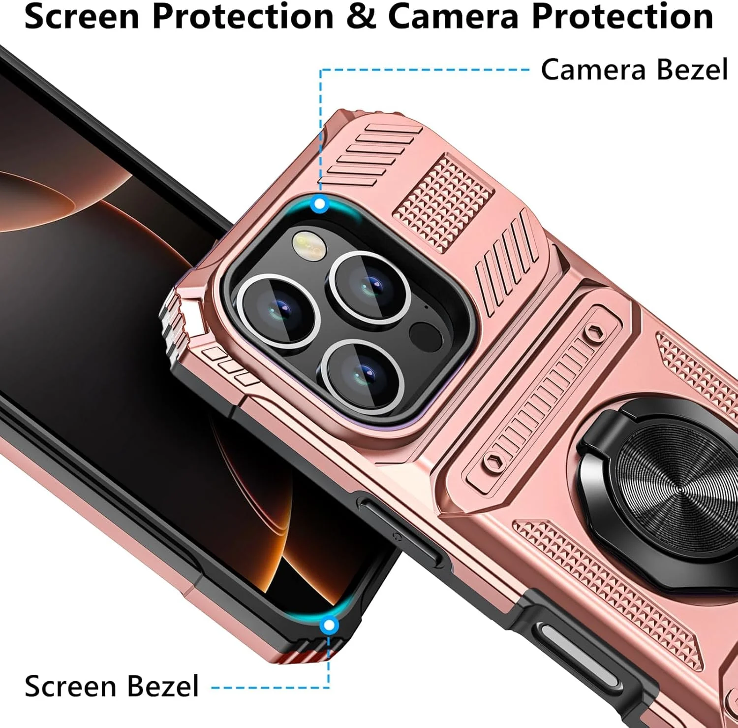 کیف پول کاست ویو مناسب برای آیفون 16 پرو، قاب محافظ سه لایه ضد ضربه با قابلیت نگهداری کارت و استند حلقه ای مغناطیسی 360 درجه، قاب دارای جای کارت مخفی دو لایه، رزگلد کیف پول کاست ویو مناسب برای آیفون 16 پرو، قاب محافظ سه لایه ضد ضربه با قابلیت نگهداری کارت و استند حلقه ای مغناطیسی 360 درجه، قاب دارای جای کارت مخفی دو لایه، رزگلد