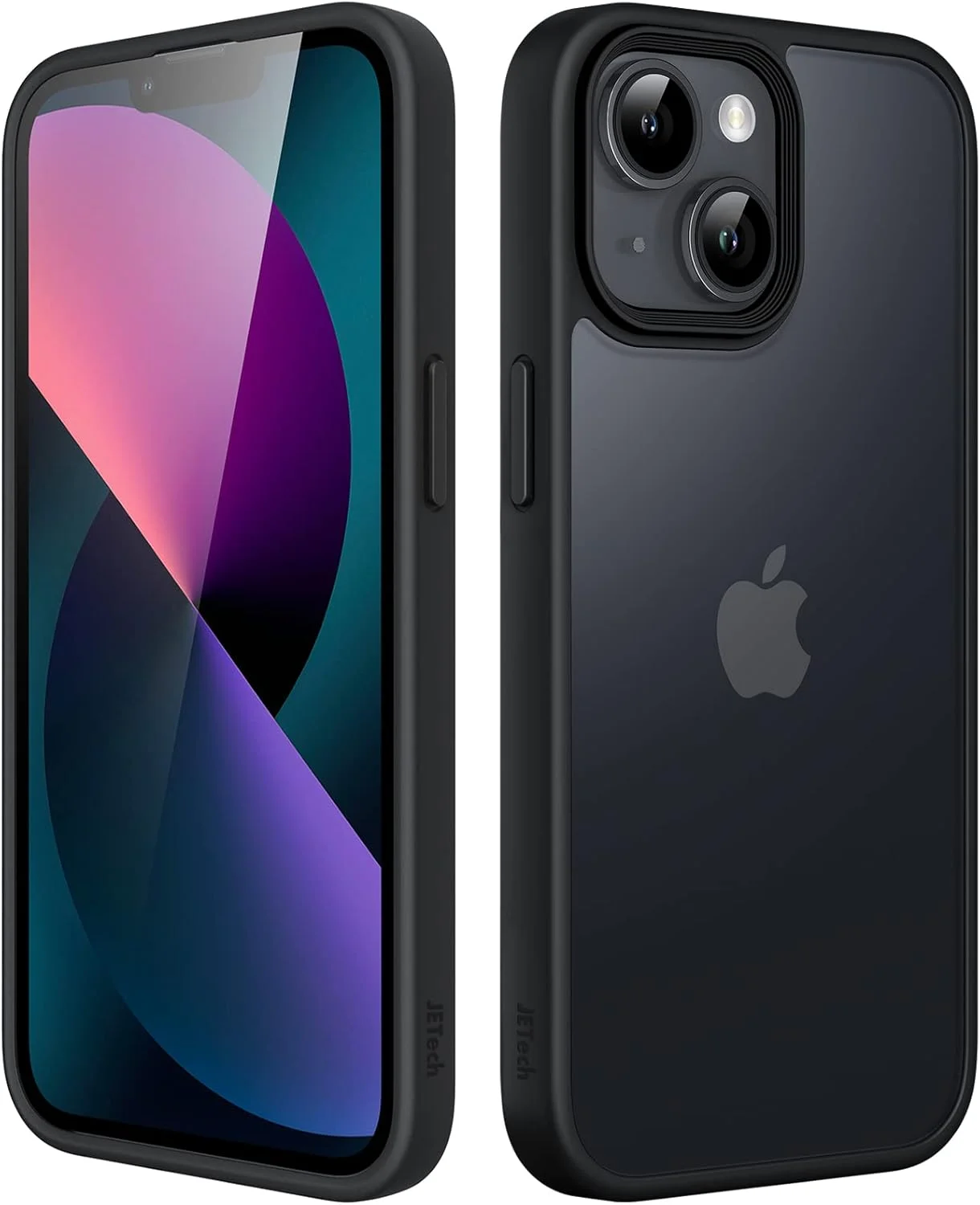 کاور مات JETech برای آیفون 13 با صفحه نمایش 6.1 اینچی، محافظت در برابر ضربه با درجه نظامی، کاور پشتی نیمه شفاف مات، ضد اثر انگشت (مشکی)