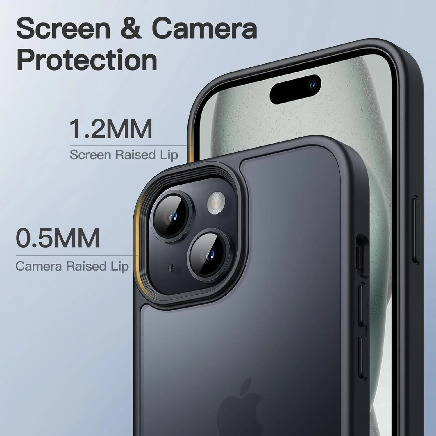 کاور مات JETech برای آیفون 15 پلاس 6.7 اینچی، محافظت در برابر ضربه، قاب پشتی نیمه شفاف مات، ضد اثر انگشت (مشکی) کاور مات JETech برای آیفون 15 پلاس 6.7 اینچی، محافظت در برابر ضربه، قاب پشتی نیمه شفاف مات، ضد اثر انگشت (مشکی)