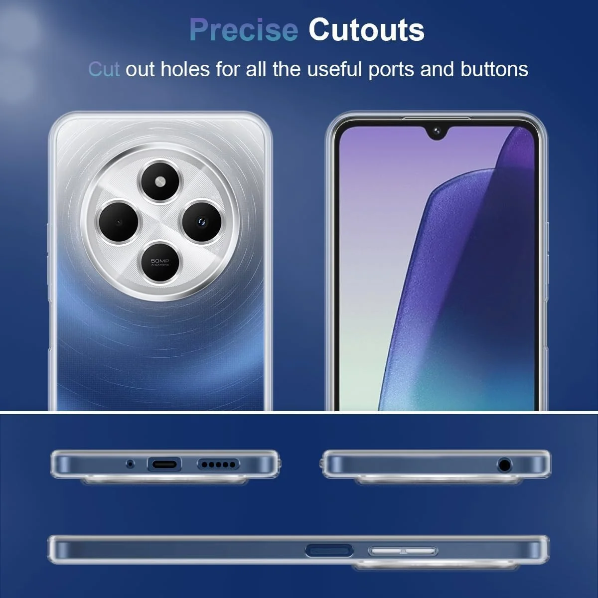 کاور شفاف و نرم TPU انعطاف پذیر و باریک با محافظت در برابر سقوط، سازگار با Redmi 14C / Poco C75 (شفاف) کاور شفاف و نرم TPU انعطاف پذیر و باریک با محافظت در برابر سقوط، سازگار با Redmi 14C / Poco C75 (شفاف)