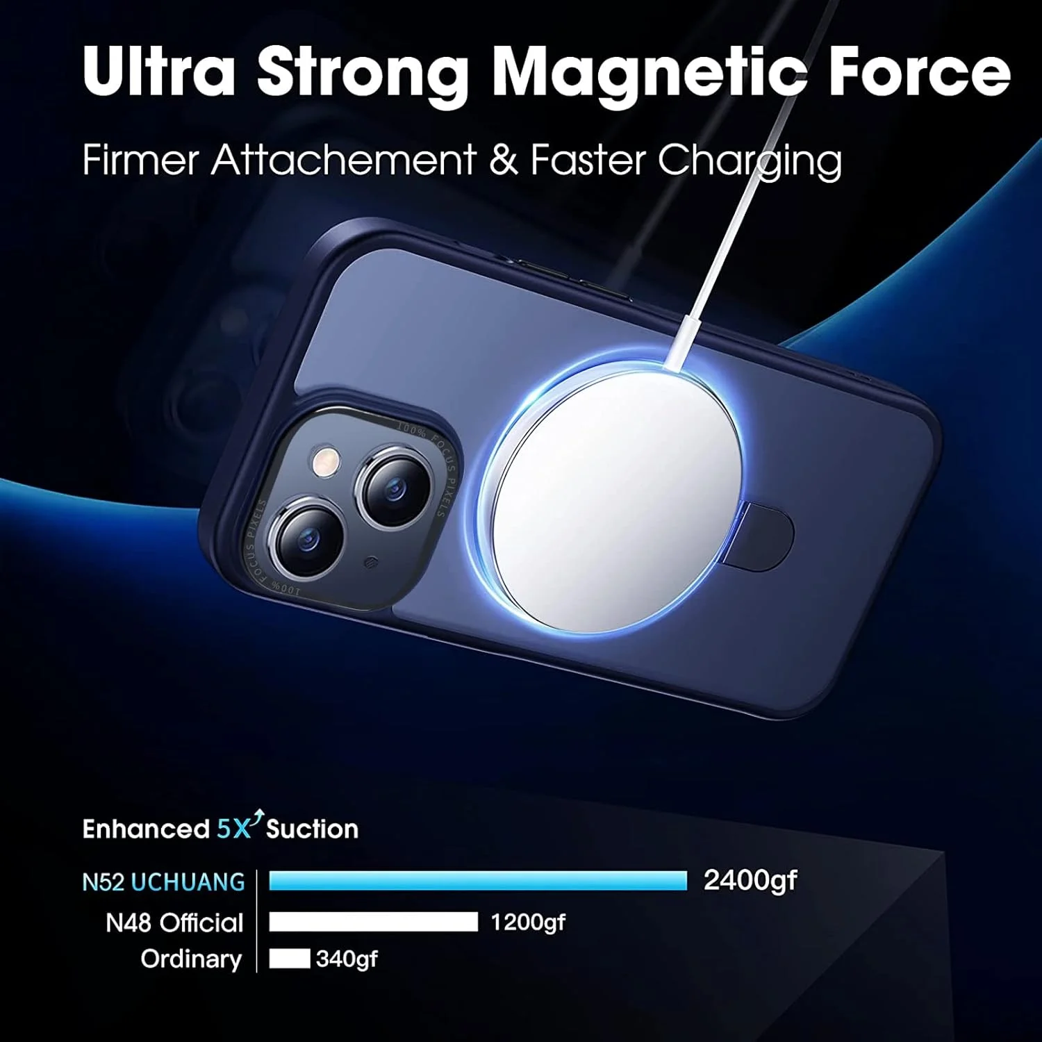 کاور محافظ گوشی آیفون 13 UCHUANG با استند مغناطیسی نامرئی، ضد ضربه، ضد زردی، باریک، نازک، مات و نیمه شفاف مناسب برای آیفون 13 سایز 6.1 اینچ - آبی سرمه ای کاور محافظ گوشی آیفون 13 UCHUANG با استند مغناطیسی نامرئی، ضد ضربه، ضد زردی، باریک، نازک، مات و نیمه شفاف مناسب برای آیفون 13 سایز 6.1 اینچ - آبی سرمه ای