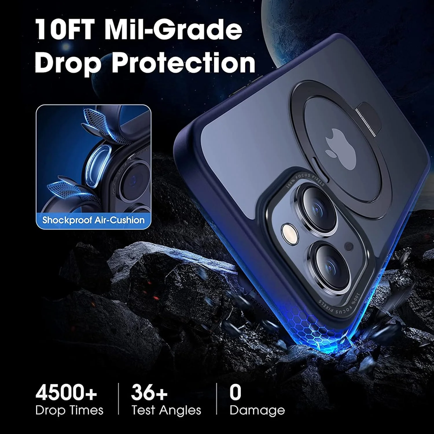 کاور محافظ گوشی آیفون 13 UCHUANG با استند مغناطیسی نامرئی، ضد ضربه، ضد زردی، باریک، نازک، مات و نیمه شفاف مناسب برای آیفون 13 سایز 6.1 اینچ - آبی سرمه ای کاور محافظ گوشی آیفون 13 UCHUANG با استند مغناطیسی نامرئی، ضد ضربه، ضد زردی، باریک، نازک، مات و نیمه شفاف مناسب برای آیفون 13 سایز 6.1 اینچ - آبی سرمه ای