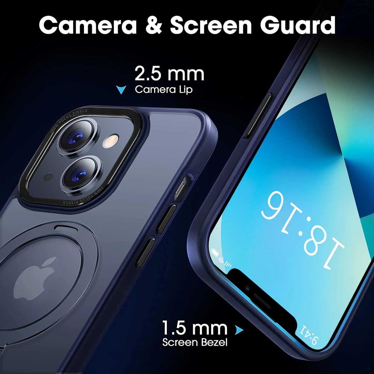 کاور محافظ گوشی آیفون 13 UCHUANG با استند مغناطیسی نامرئی، ضد ضربه، ضد زردی، باریک، نازک، مات و نیمه شفاف مناسب برای آیفون 13 سایز 6.1 اینچ - آبی سرمه ای کاور محافظ گوشی آیفون 13 UCHUANG با استند مغناطیسی نامرئی، ضد ضربه، ضد زردی، باریک، نازک، مات و نیمه شفاف مناسب برای آیفون 13 سایز 6.1 اینچ - آبی سرمه ای