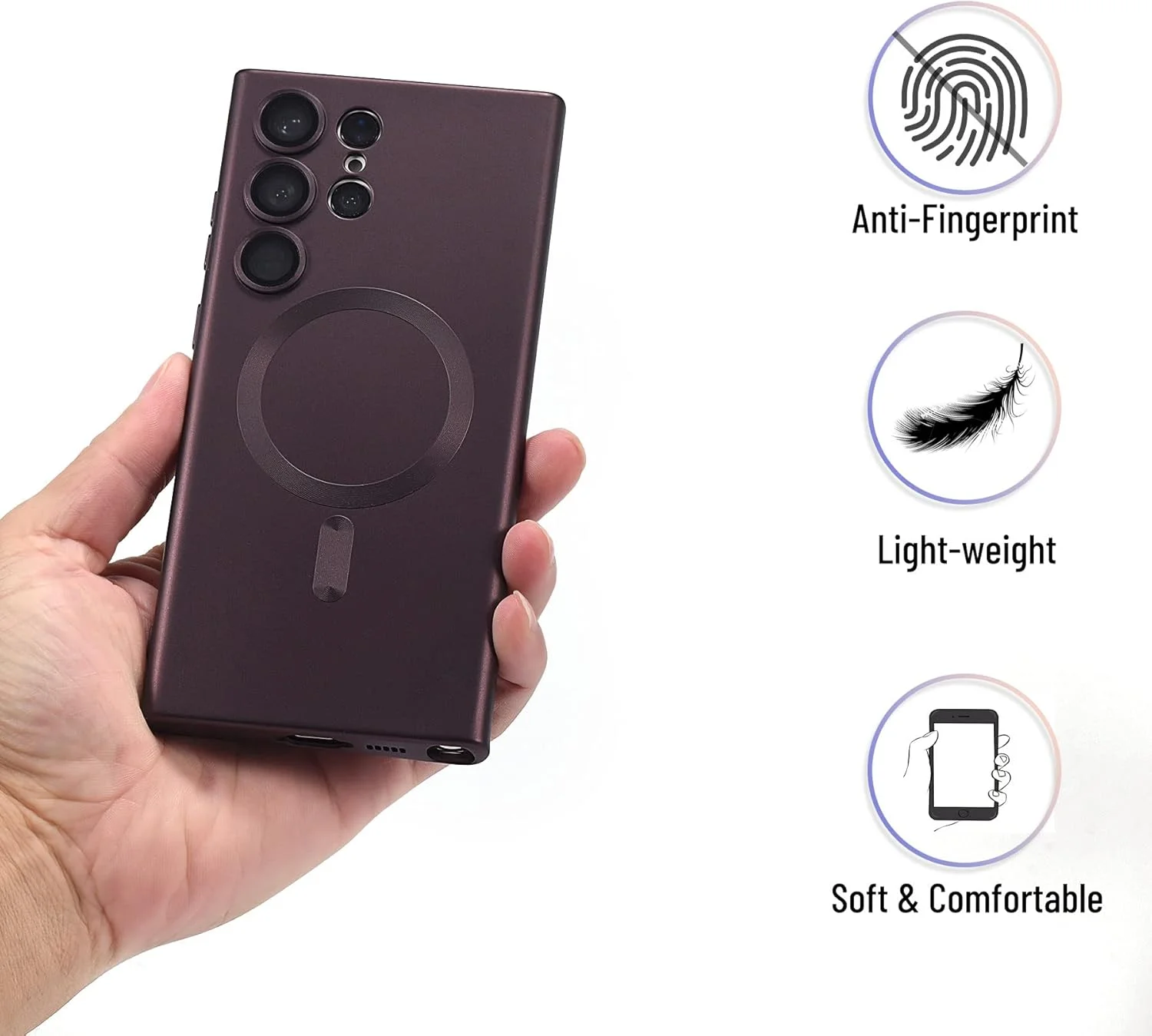 قاب محافظ مغناطیسی گوشی سامسونگ گلکسی S23 Ultra، قاب سیلیکونی نرم گوشی سامسونگ S23 Ultra با محافظت از دوربین، ضد اثر انگشت، قرمز قاب محافظ مغناطیسی گوشی سامسونگ گلکسی S23 Ultra، قاب سیلیکونی نرم گوشی سامسونگ S23 Ultra با محافظت از دوربین، ضد اثر انگشت، قرمز