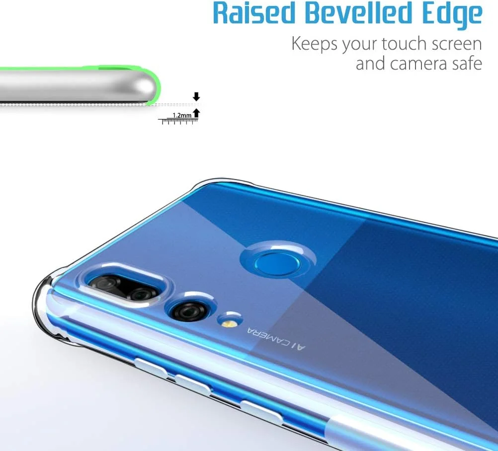 کاور هوآوی Y9 Prime 2019، [فوق باریک] [گوشه های تقویت شده] ضد ضربه، ضد خش، کاور TPU شفاف - شفاف