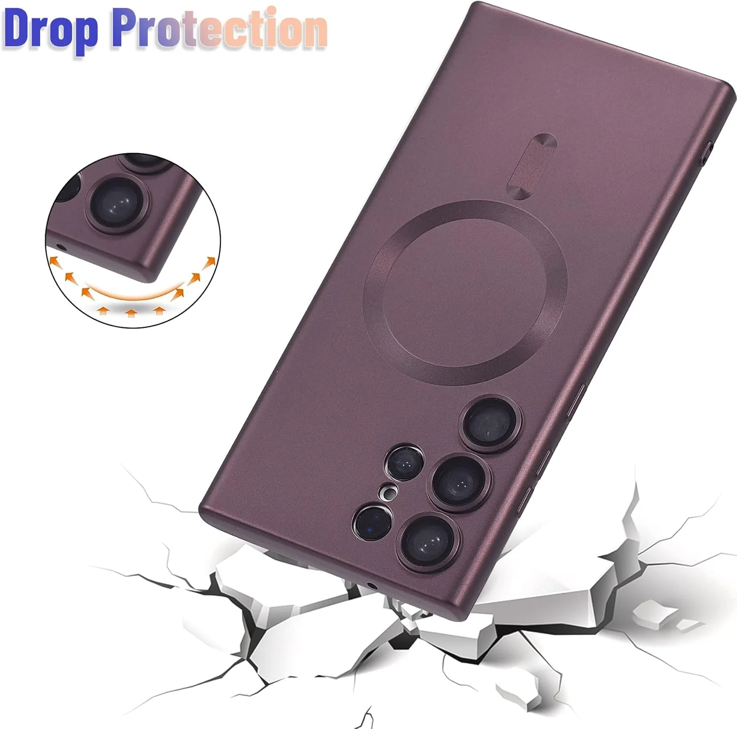 قاب محافظ مغناطیسی گوشی سامسونگ گلکسی S23 Ultra، قاب سیلیکونی نرم گوشی سامسونگ S23 Ultra با محافظت از دوربین، ضد اثر انگشت، قرمز قاب محافظ مغناطیسی گوشی سامسونگ گلکسی S23 Ultra، قاب سیلیکونی نرم گوشی سامسونگ S23 Ultra با محافظت از دوربین، ضد اثر انگشت، قرمز