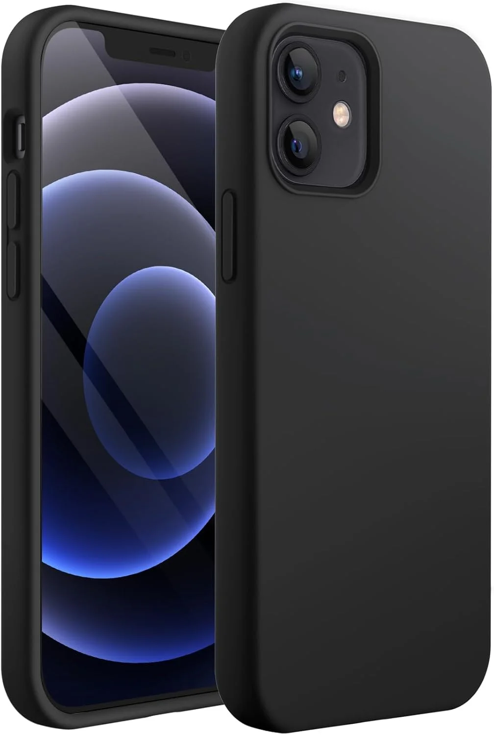 قاب سیلیکونی JETech برای آیفون 12/12 پرو 6.1 اینچی، با پوشش نرم و لطیف، محافظ کامل بدنه گوشی، ضد ضربه با آستر میکروفیبر (مشکی)