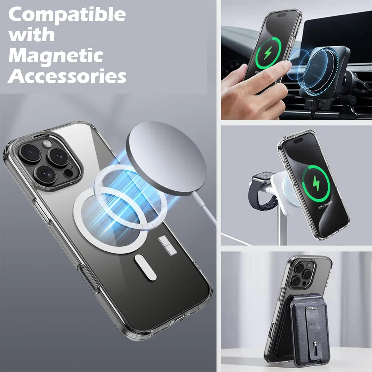 قاب محافظ شفاف آیفون 16 پرو مکس، کاور موبایل مغناطیسی شفاف، سازگار با MagSafe، ضد ضربه، ضد زردی، کیفیت عالی قاب محافظ شفاف آیفون 16 پرو مکس، کاور موبایل مغناطیسی شفاف، سازگار با MagSafe، ضد ضربه، ضد زردی، کیفیت عالی