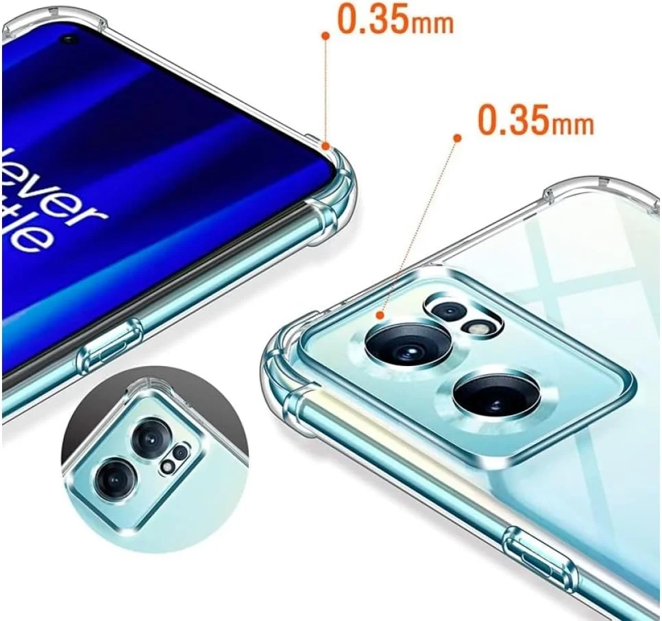 کاور شفاف و نرم سیلیکونی برای گوشی وان پلاس نورد CE 2 / وان پلاس نورد CE 2 5G، ضد ضربه با گوشه‌های تقویت شده