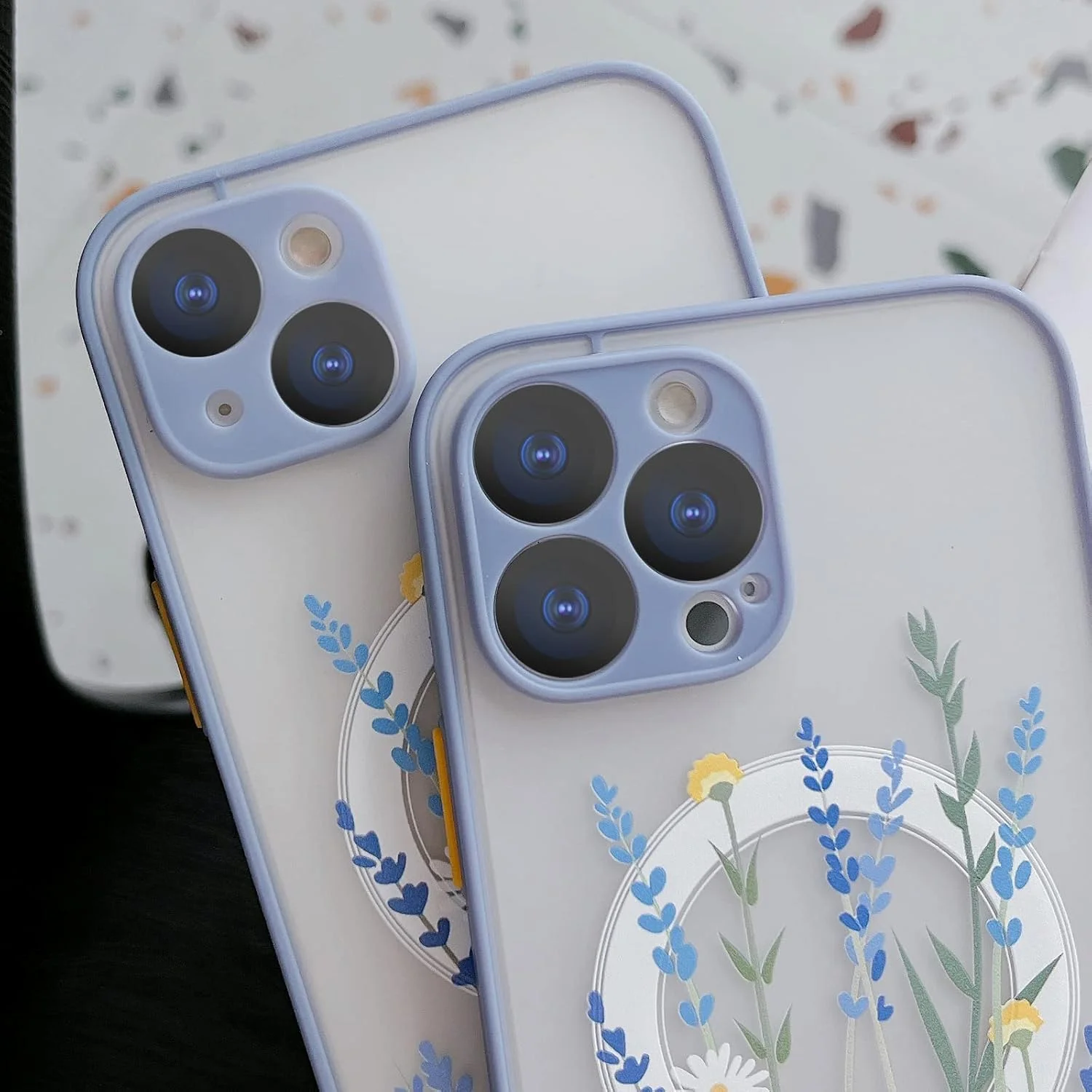 قاب محافظ گوشی آیفون 14 پرو Skyseaco، سازگار با MagSafe، محافظ پشتی PC مات شفاف، طراحی گلدار ضد ضربه، مناسب برای دختران و زنان - شکوفه های اسطوخودوس / بنفش قاب محافظ گوشی آیفون 14 پرو Skyseaco، سازگار با MagSafe، محافظ پشتی PC مات شفاف، طراحی گلدار ضد ضربه، مناسب برای دختران و زنان - شکوفه های اسطوخودوس / بنفش