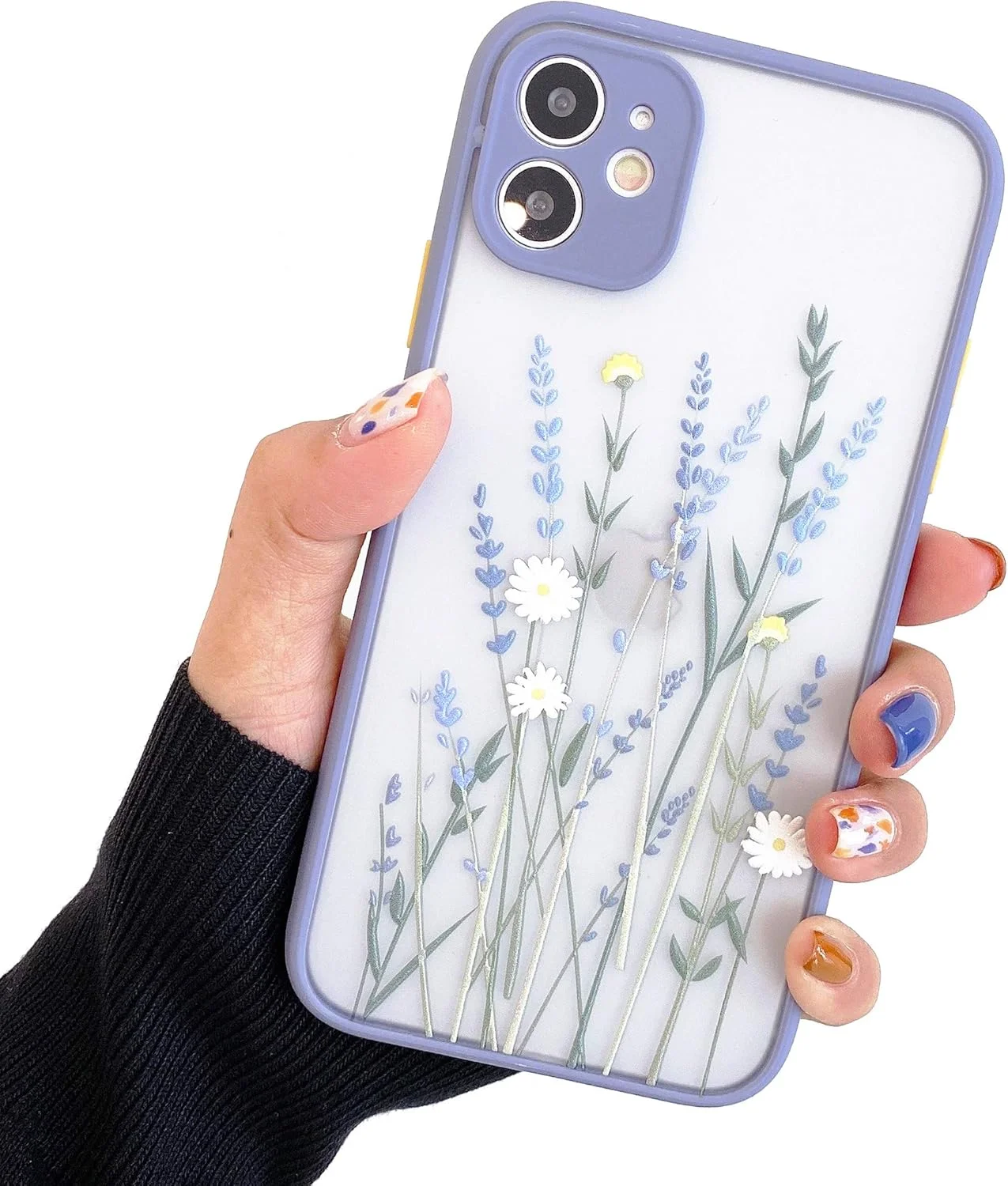 کاور محافظ طرح گل سازگار با آیفون 12، طراحی باریک با الگوی گل، پشت سخت PC محافظ با ضربه گیر نرم TPU برای آیفون 12 6.1 اینچی (مناسب آیفون 12 پرو نیست) - بنفش کاور محافظ طرح گل سازگار با آیفون 12، طراحی باریک با الگوی گل، پشت سخت PC محافظ با ضربه گیر نرم TPU برای آیفون 12 6.1 اینچی (مناسب آیفون 12 پرو نیست) - بنفش