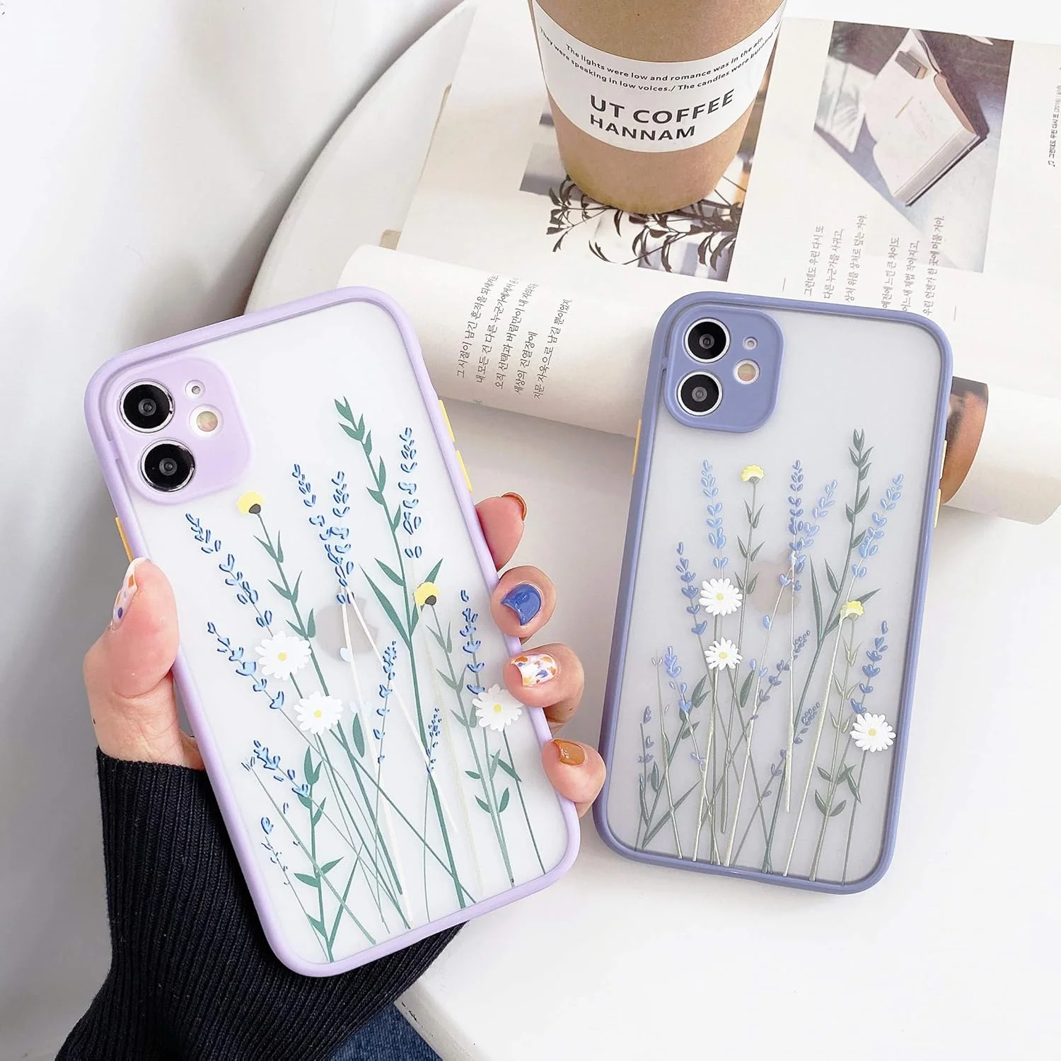 کاور محافظ طرح گل سازگار با آیفون 12، طراحی باریک با الگوی گل، پشت سخت PC محافظ با ضربه گیر نرم TPU برای آیفون 12 6.1 اینچی (مناسب آیفون 12 پرو نیست) - بنفش کاور محافظ طرح گل سازگار با آیفون 12، طراحی باریک با الگوی گل، پشت سخت PC محافظ با ضربه گیر نرم TPU برای آیفون 12 6.1 اینچی (مناسب آیفون 12 پرو نیست) - بنفش