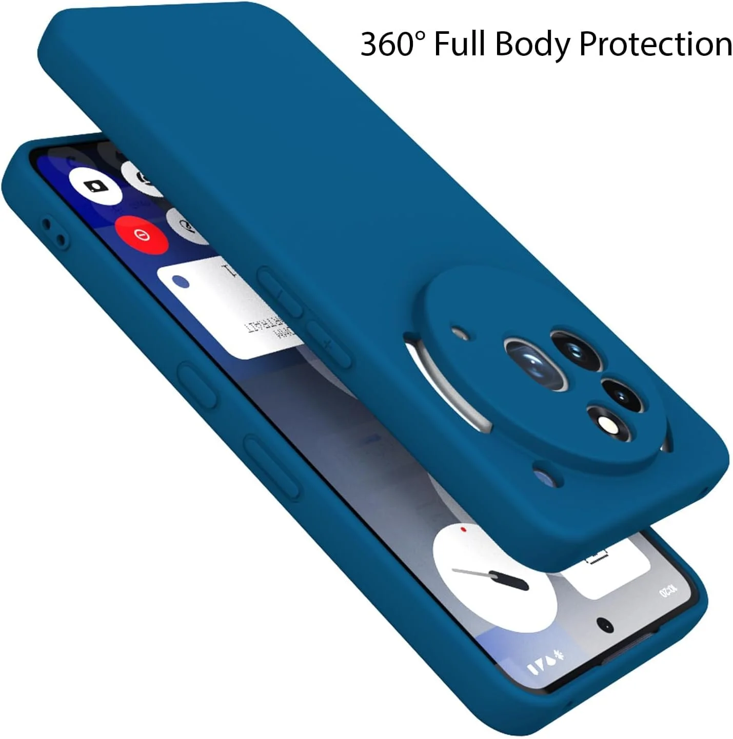 قاب محافظ گوشی ناتینگ فون 3a پرو، ضد ضربه، شفاف، با پوشش پشتی سخت [ضد زردی]، محافظت 360 درجه، بامپر TPU، قاب پشتی شفاف برای گوشی ناتینگ فون 3a پرو (آبی)