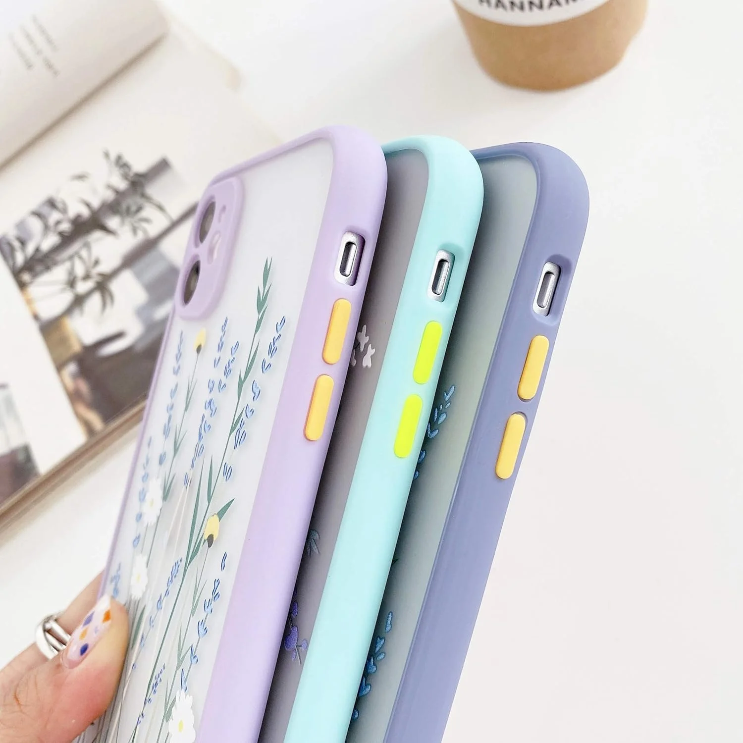 کاور محافظ طرح گل سازگار با آیفون 12، طراحی باریک با الگوی گل، پشت سخت PC محافظ با ضربه گیر نرم TPU برای آیفون 12 6.1 اینچی (مناسب آیفون 12 پرو نیست) - بنفش کاور محافظ طرح گل سازگار با آیفون 12، طراحی باریک با الگوی گل، پشت سخت PC محافظ با ضربه گیر نرم TPU برای آیفون 12 6.1 اینچی (مناسب آیفون 12 پرو نیست) - بنفش