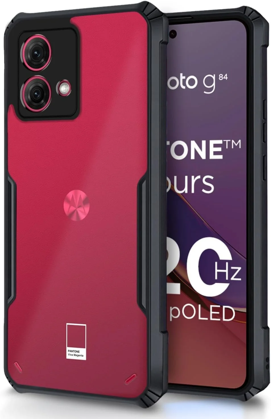 کاور پشتی شفاف Zubitech Moto G84 5G | محافظت کامل از دوربین | لبه های برجسته | کاور بامپر برای Motorola G84