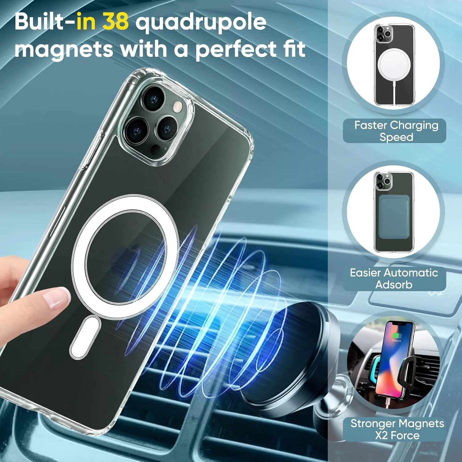 کاور محافظ آهنربایی شفاف HVDI برای آیفون 11 پرو مکس با قابلیت شارژ بیسیم Mag-Safe، کاور بامپر TPU سیلیکونی نرم، باریک و سبک، ضد ضربه و ضد زردی برای آیفون 11 پرو مکس 6.5 اینچ کاور محافظ آهنربایی شفاف HVDI برای آیفون 11 پرو مکس با قابلیت شارژ بیسیم Mag-Safe، کاور بامپر TPU سیلیکونی نرم، باریک و سبک، ضد ضربه و ضد زردی برای آیفون 11 پرو مکس 6.5 اینچ