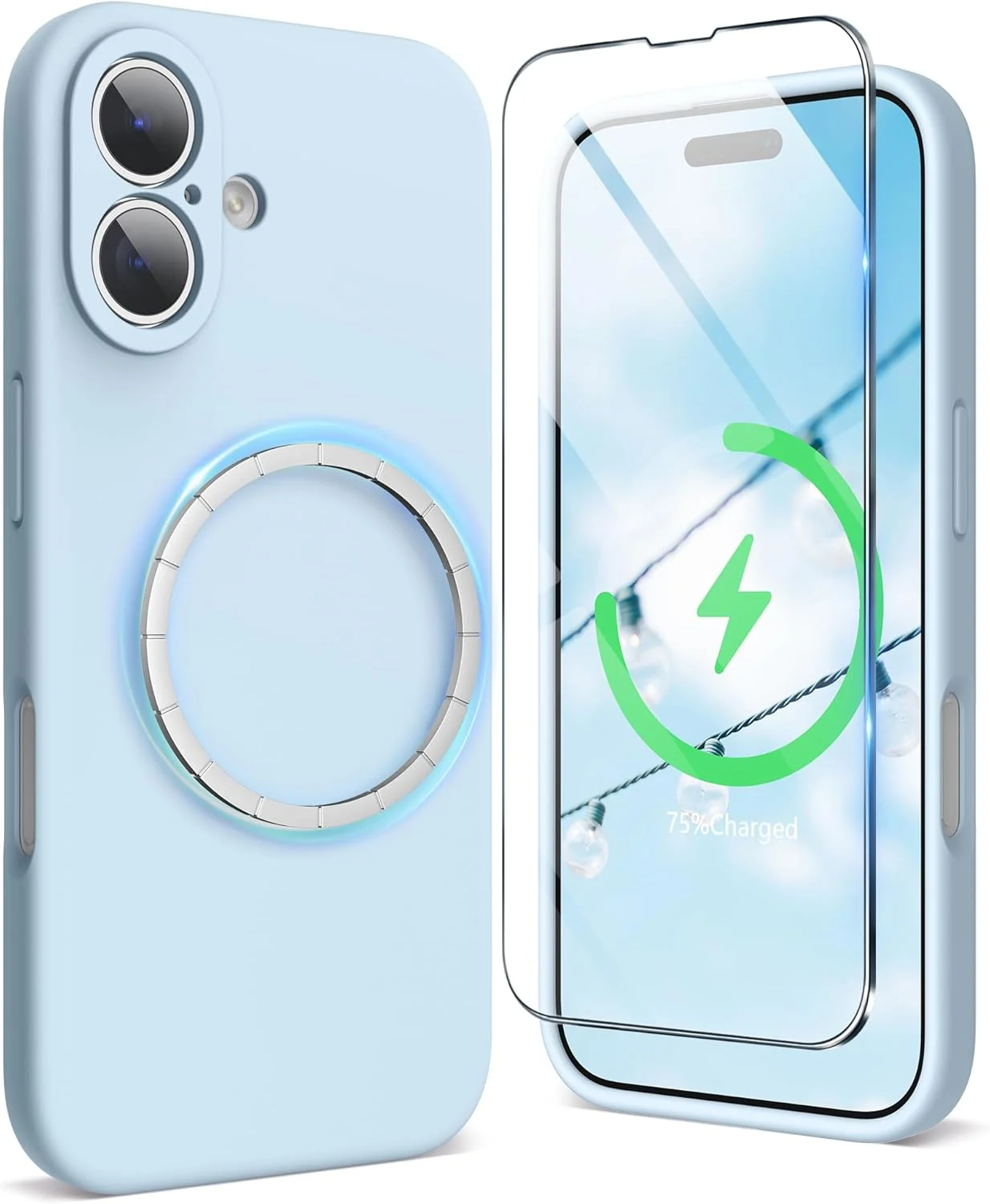 کاور سیلیکونی آهنربایی سورفی مناسب برای آیفون 16 پلاس، سازگار با MagSafe، محافظ دوربین و دارای پوشش داخلی میکروفایبر نرم، کاور ضد ضربه گوشی 6.7 اینچی 2024، آبی ابری کاور سیلیکونی آهنربایی سورفی مناسب برای آیفون 16 پلاس، سازگار با MagSafe، محافظ دوربین و دارای پوشش داخلی میکروفایبر نرم، کاور ضد ضربه گوشی 6.7 اینچی 2024، آبی ابری