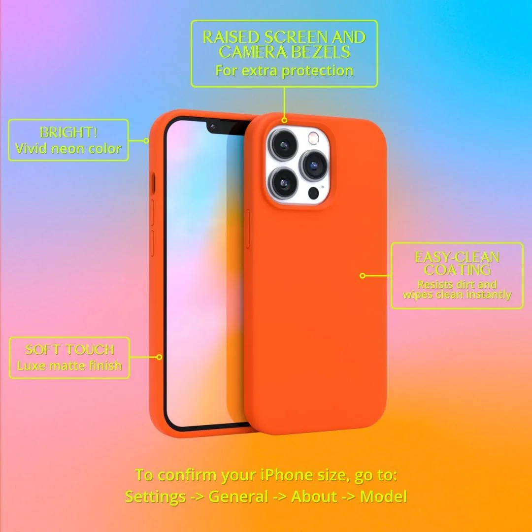 قاب گوشی سیلیکونی نئون نارنجی برای آیفون 12 و آیفون 12 پرو | سازگار با شارژ بیسیم، قاب محافظ 360 درجه ضد ضربه برای اپل آیفون 12/12 پرو قاب گوشی سیلیکونی نئون نارنجی برای آیفون 12 و آیفون 12 پرو | سازگار با شارژ بیسیم، قاب محافظ 360 درجه ضد ضربه برای اپل آیفون 12/12 پرو