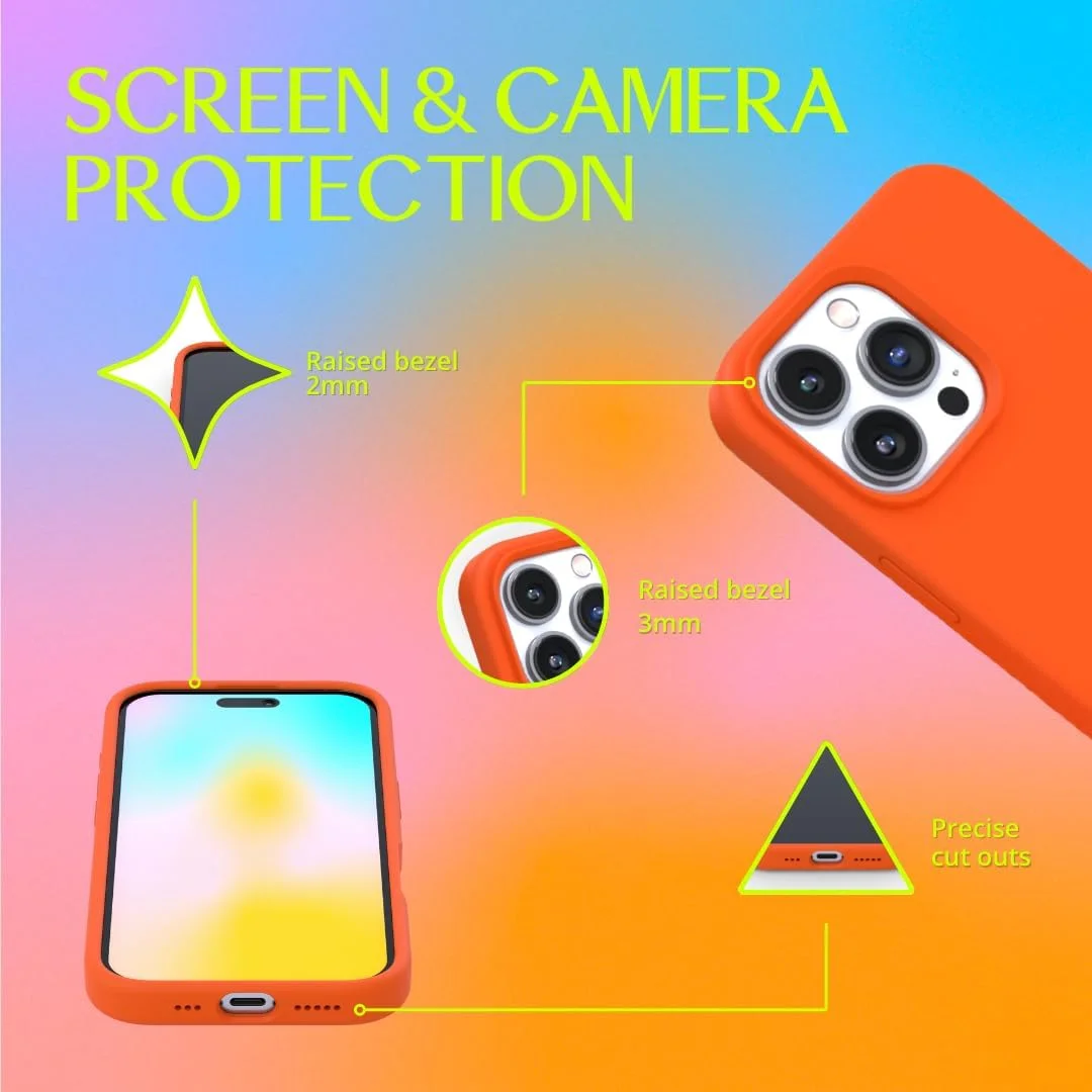 قاب گوشی سیلیکونی نئون نارنجی برای آیفون 12 و آیفون 12 پرو | سازگار با شارژ بیسیم، قاب محافظ 360 درجه ضد ضربه برای اپل آیفون 12/12 پرو قاب گوشی سیلیکونی نئون نارنجی برای آیفون 12 و آیفون 12 پرو | سازگار با شارژ بیسیم، قاب محافظ 360 درجه ضد ضربه برای اپل آیفون 12/12 پرو