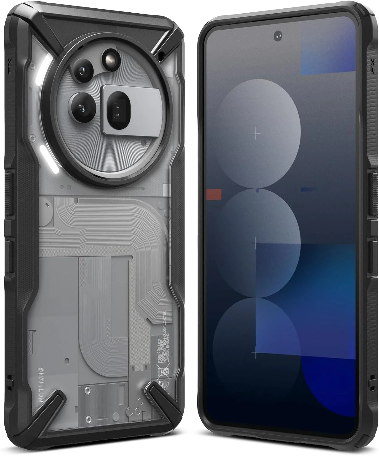 کاور محافظ گوشی ناتینگ فون (3a) پرو مدل Ringke Fusion-X، ضد خش، دو پوششه، مقاوم، هیبریدی، با سپر ضربه گیر قوی - مشکی