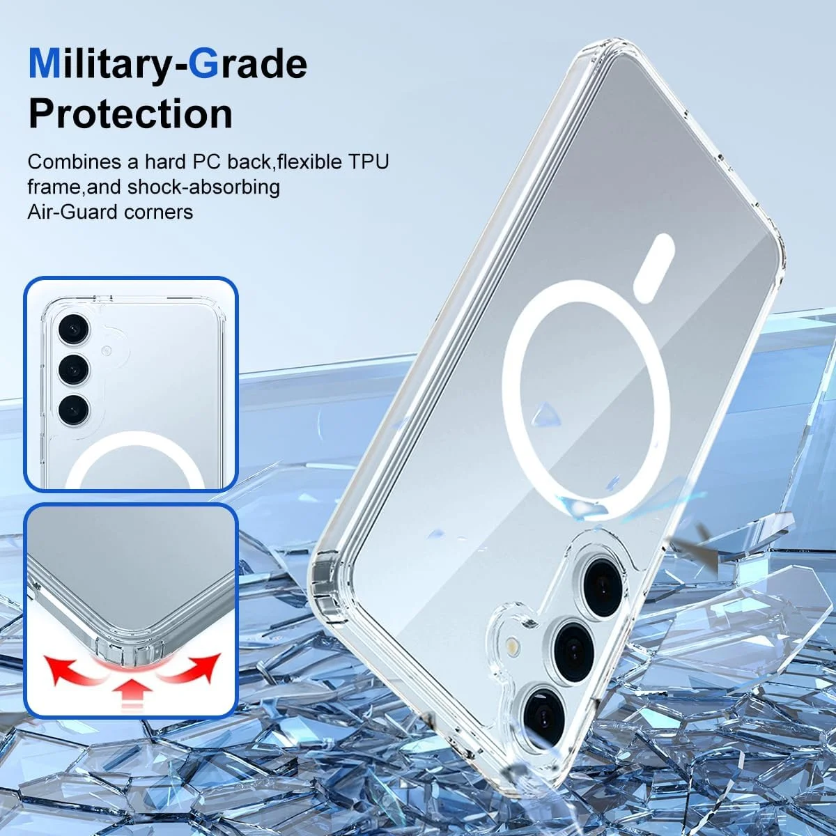 قاب محافظ شفاف T Tersely برای گوشی سامسونگ گلکسی S25 پلاس 5G مدل 2025، کاور مغناطیسی سازگار با MagSafe، پشت سخت، بامپر باریک ضد ضربه، پشتیبانی از شارژ بیسیم قاب محافظ شفاف T Tersely برای گوشی سامسونگ گلکسی S25 پلاس 5G مدل 2025، کاور مغناطیسی سازگار با MagSafe، پشت سخت، بامپر باریک ضد ضربه، پشتیبانی از شارژ بیسیم